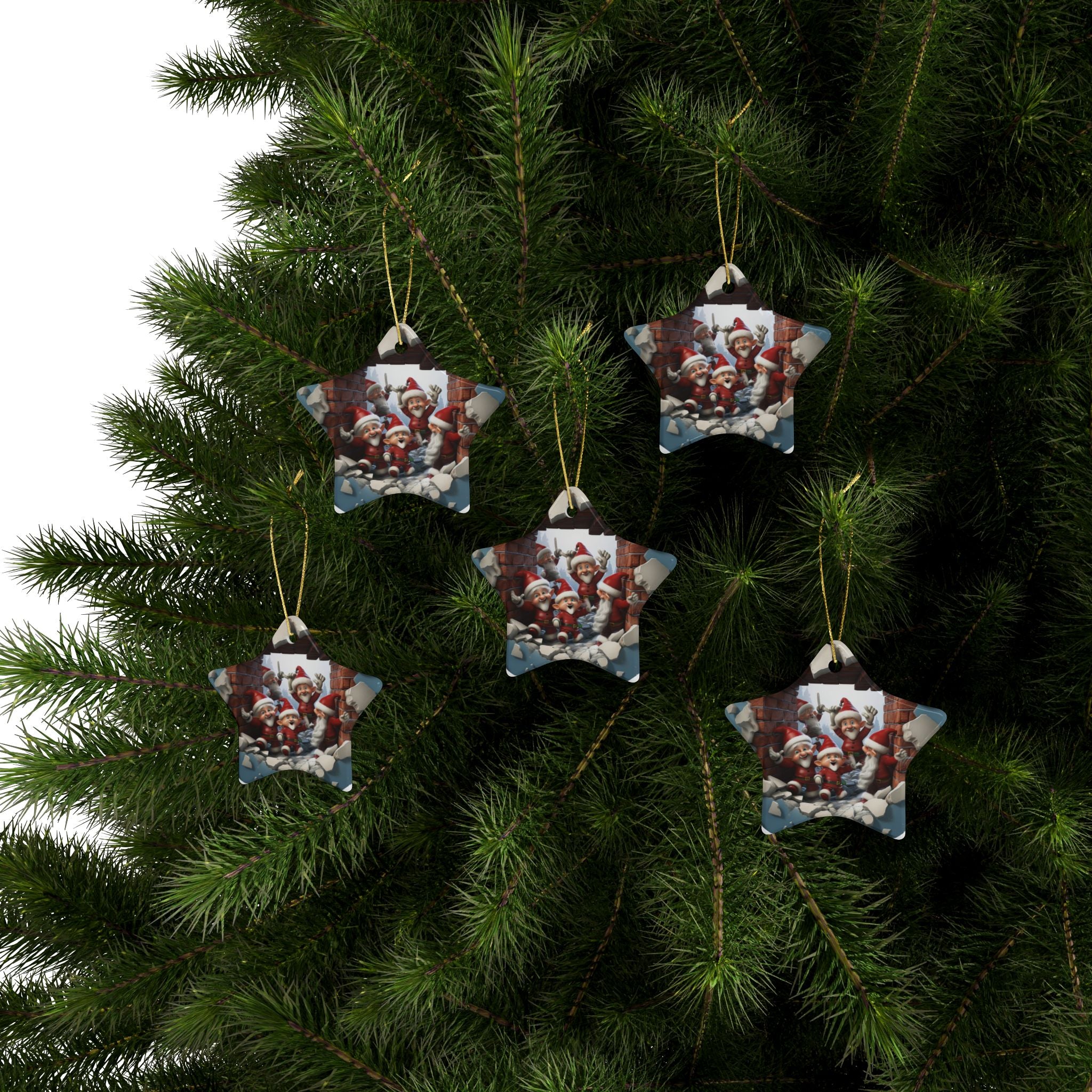 Holiday Ceramic Ornaments - Star Shaped Christmas Decor, Festive Tree Decorations, Unique Gift Ideas, Home and Holiday Decorations, [...]