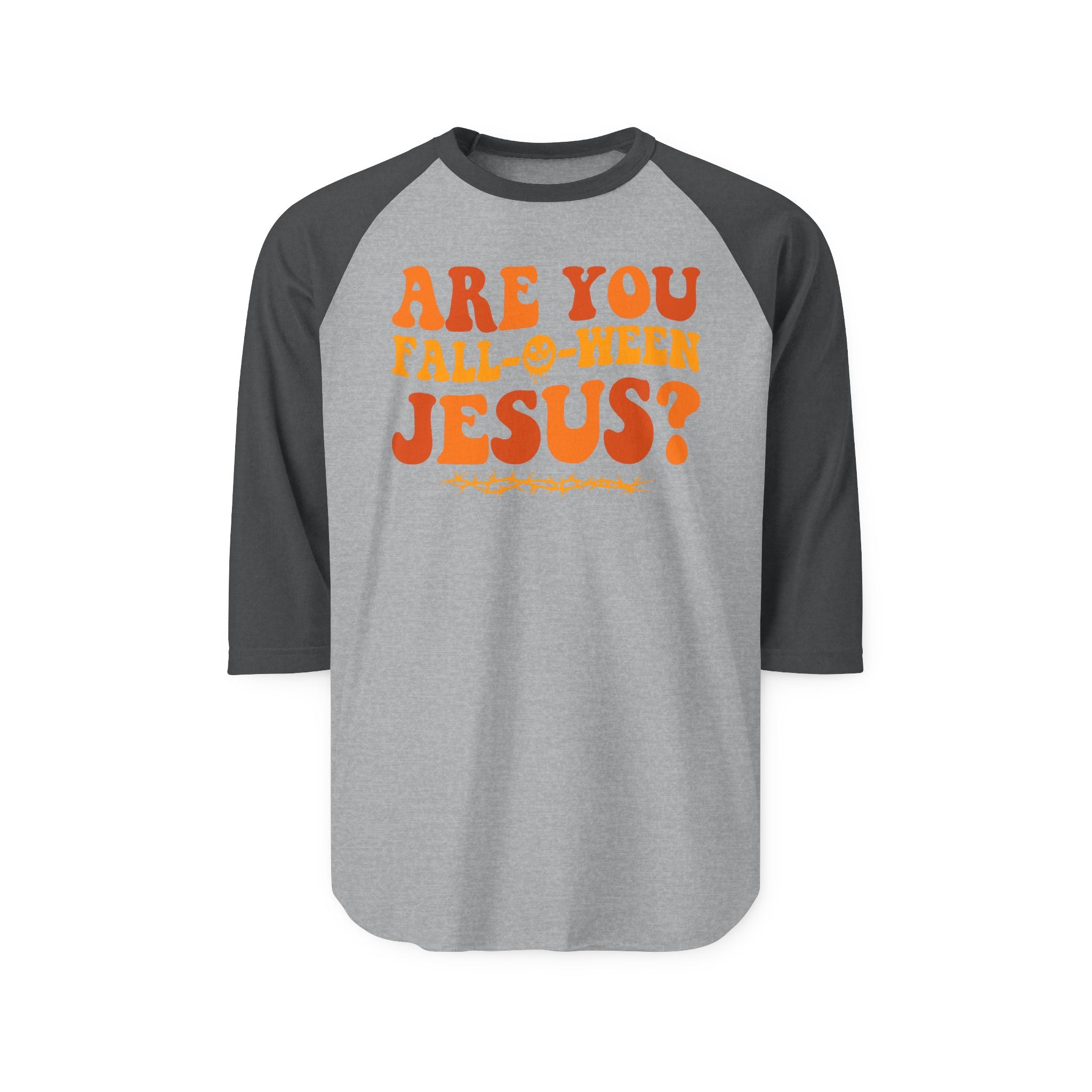 Halloween Jesus Raglan Shirt, Fall-Themed Apparel, Unisex Shirt, Funny Halloween Top, Holiday Outfit, Casual Costume