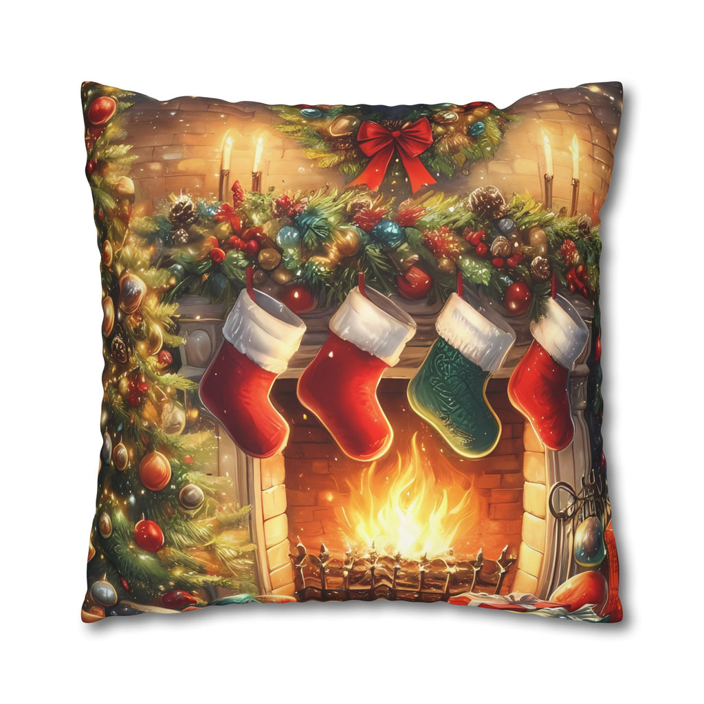 Christmas Stockings Decorative Pillow Cover, Cozy Holiday Home Decor, Festive Cushion for Winter, Gift for Friends & Family