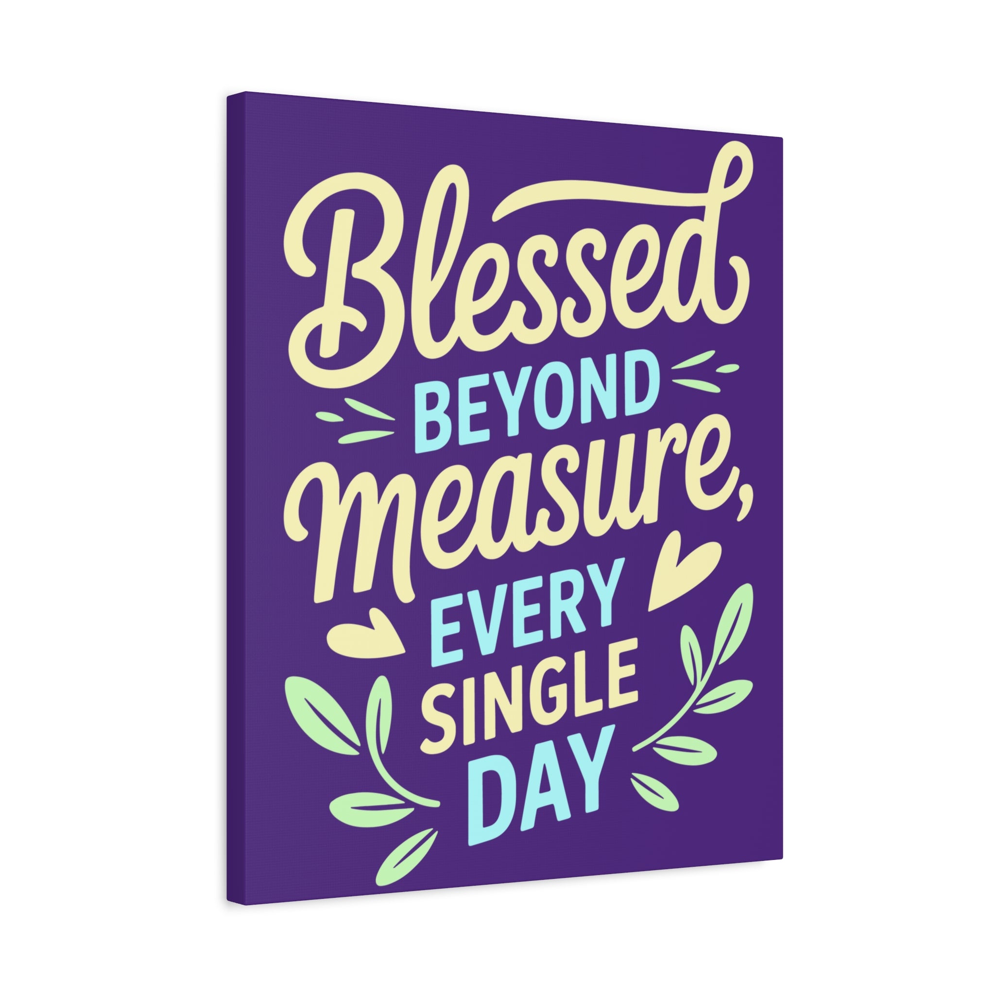 Purple Inspirational Wall Art, Blessed Beyond Measure Canvas, Uplifting Home Decor, Positive Quote Artwork, Gift for Friends & Family
