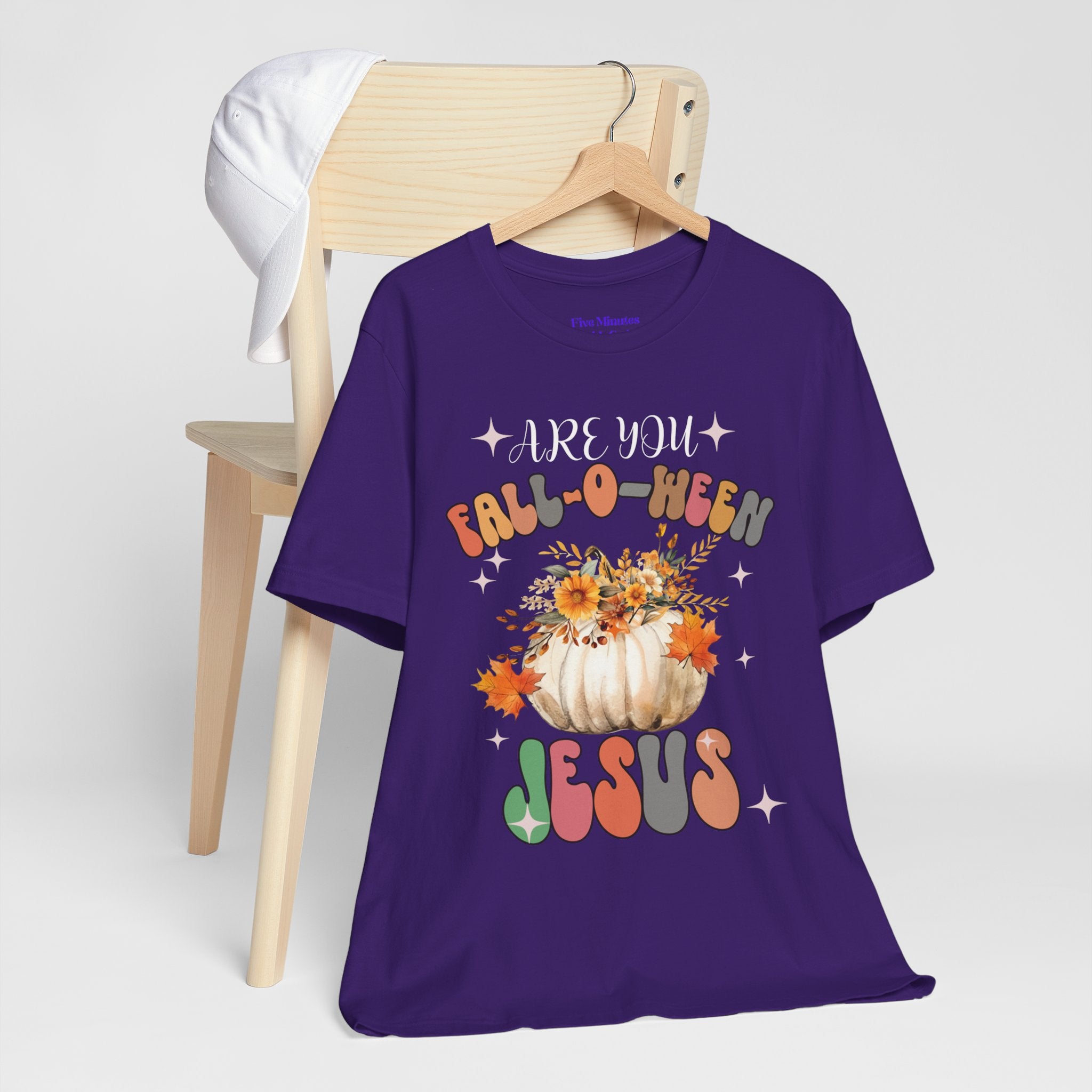 Fall-Themed Jesus Tee, Unisex Jersey T-Shirt, Cozy Autumn Apparel, Thanksgiving Gift, Fall Celebration Shirt, Christian Fashion