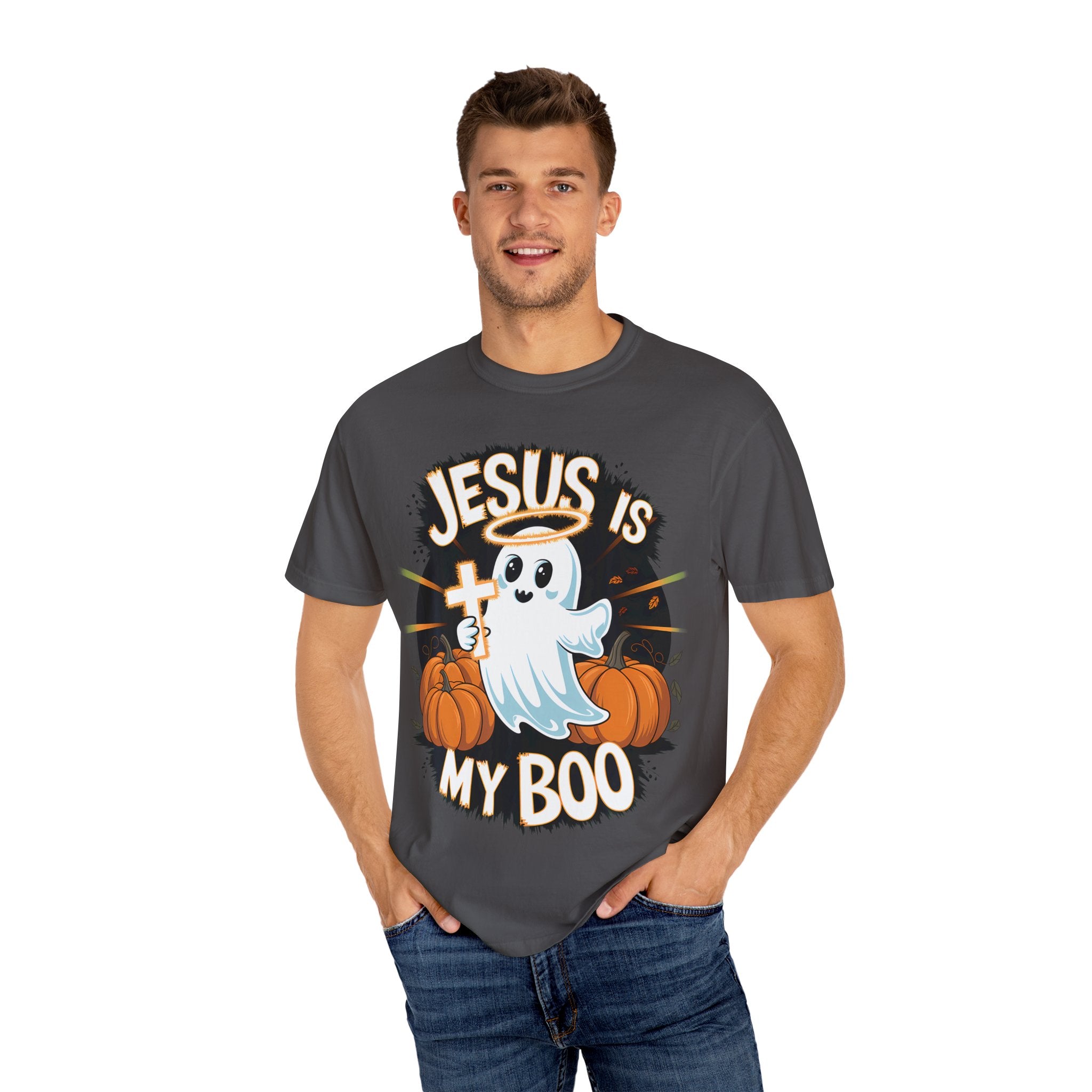 Halloween T-Shirt, Jesus is My Boo Tee, Unisex Ghost Shirt, Fall Apparel, Christian Halloween Gift