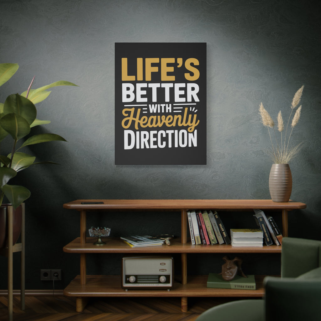 Heavenly Direction Canvas Wall Art, Inspirational Home Decor, Motivational Gift, Modern Wall Hanging, Perfect for Any Room