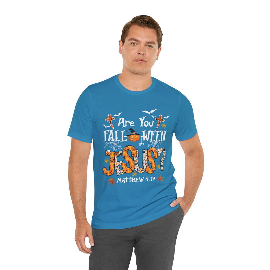 Jesus? Unisex Short Sleeve Tee | Fall Inspired T-Shirt, Autumn Apparel, Halloween Gift, Cozy Casual Wear, Everyday Style