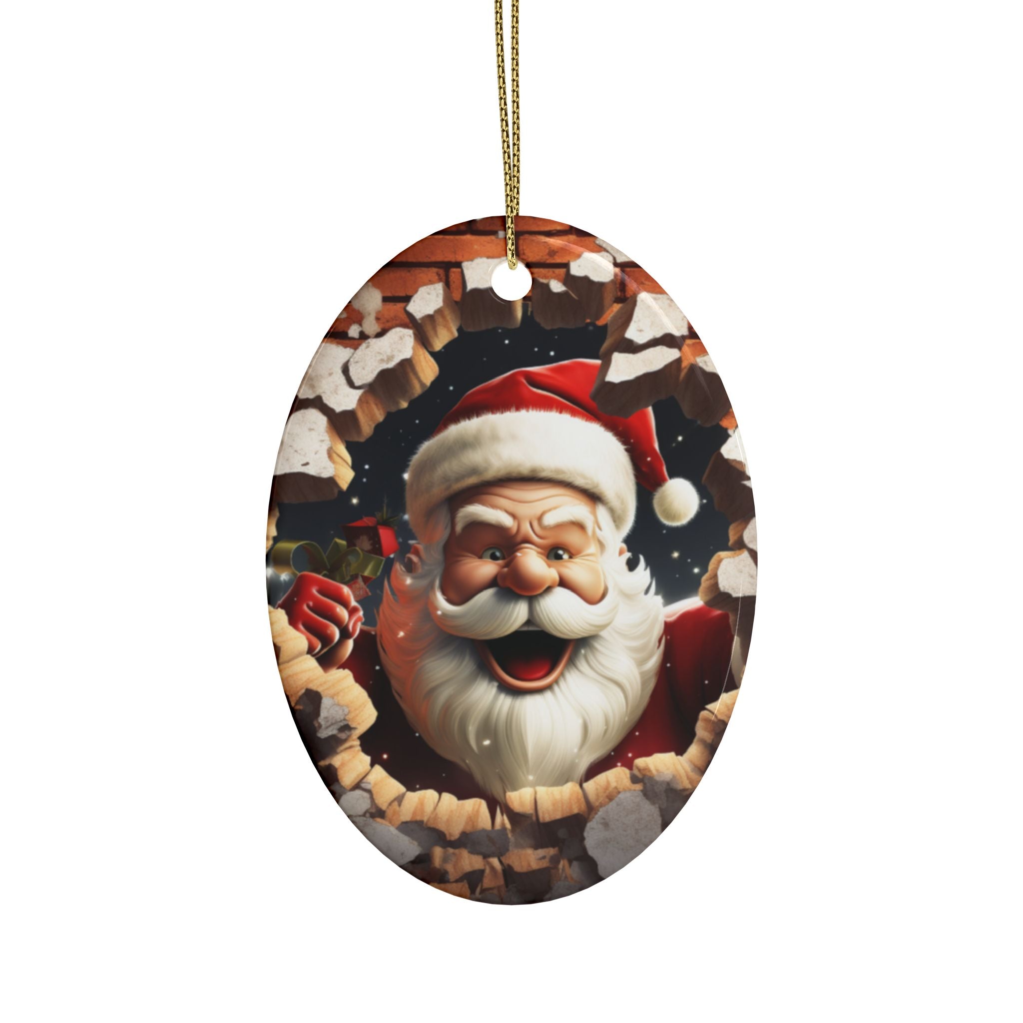 Santa Claus Ceramic Ornaments - Holiday Decorations, Christmas Tree Ornaments, Gifts, Festive Decor, Collectible Ornaments