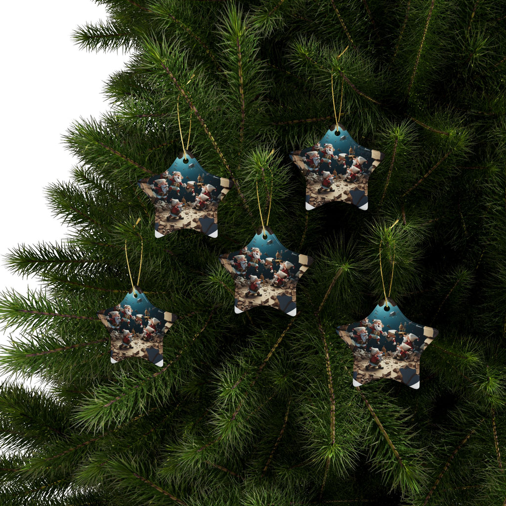 Heart-Shaped Ceramic Ornaments, Fun Santa Theme Decorations, Holiday Tree Decor, Christmas Gifts, Festive Home Accents