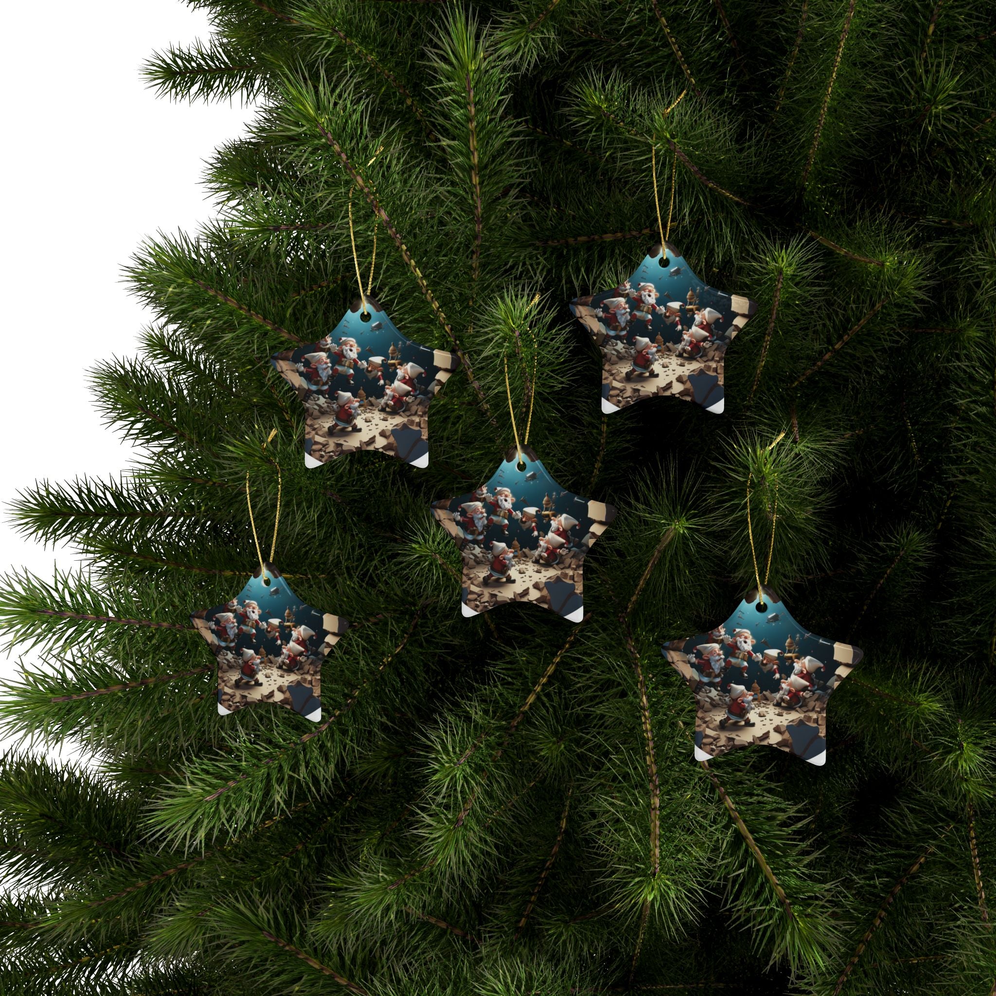 Heart-Shaped Ceramic Ornaments, Fun Santa Theme Decorations, Holiday Tree Decor, Christmas Gifts, Festive Home Accents