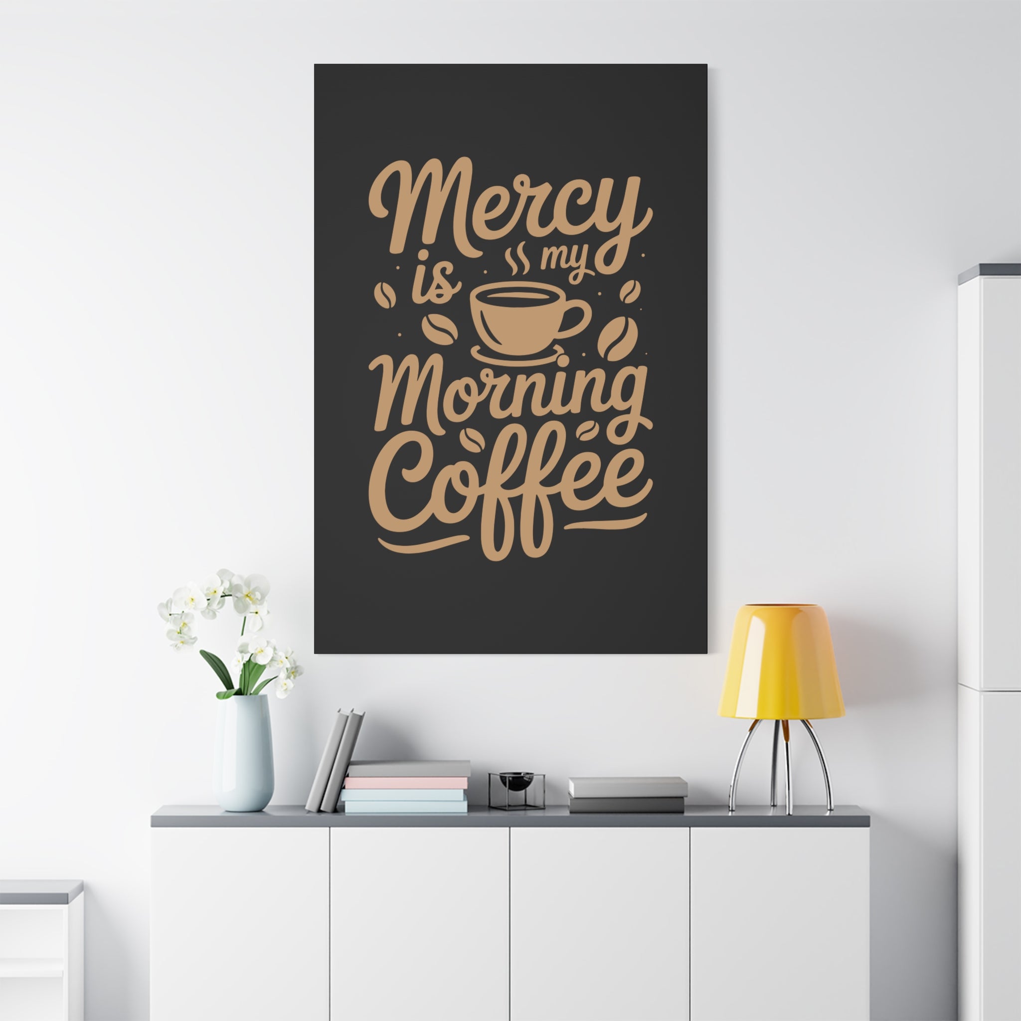Coffee-Themed Canvas Art Print, Wall Decor for Coffee Lovers, Inspirational Home Decoration, Gift for Friends and Family