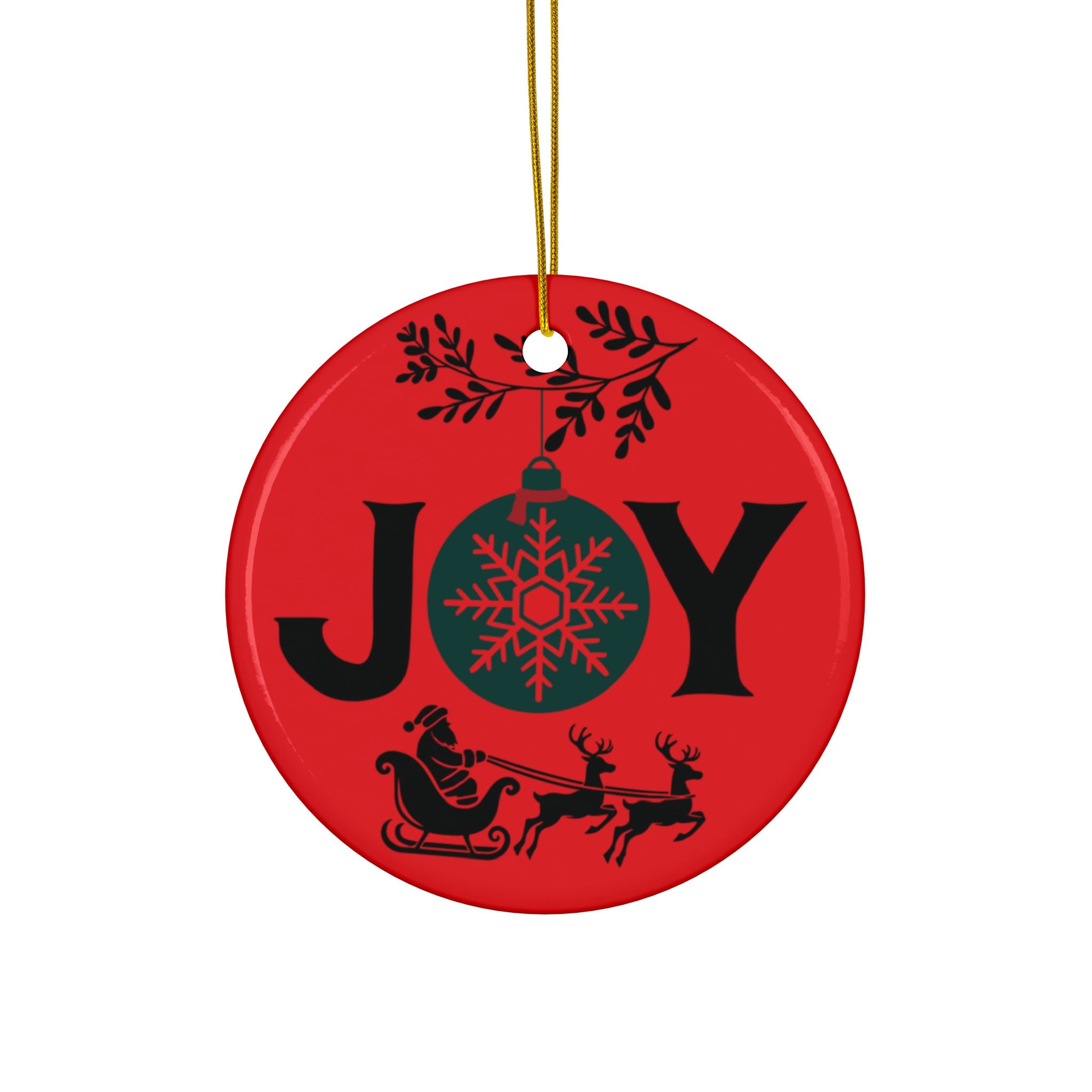Festive Holiday Ornaments, Joyful 2-Sided Ceramic Decoration for Christmas, Tree Hangings, Gift Tags, Home Decor