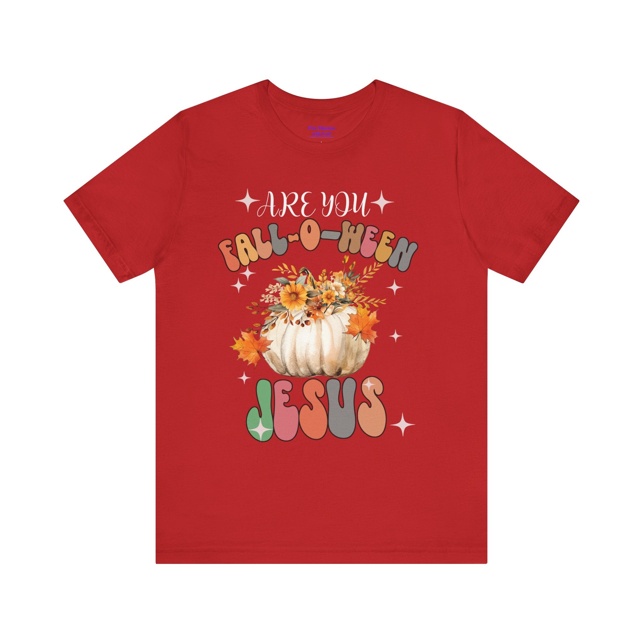 Fall-Themed Jesus Tee, Unisex Jersey T-Shirt, Cozy Autumn Apparel, Thanksgiving Gift, Fall Celebration Shirt, Christian Fashion