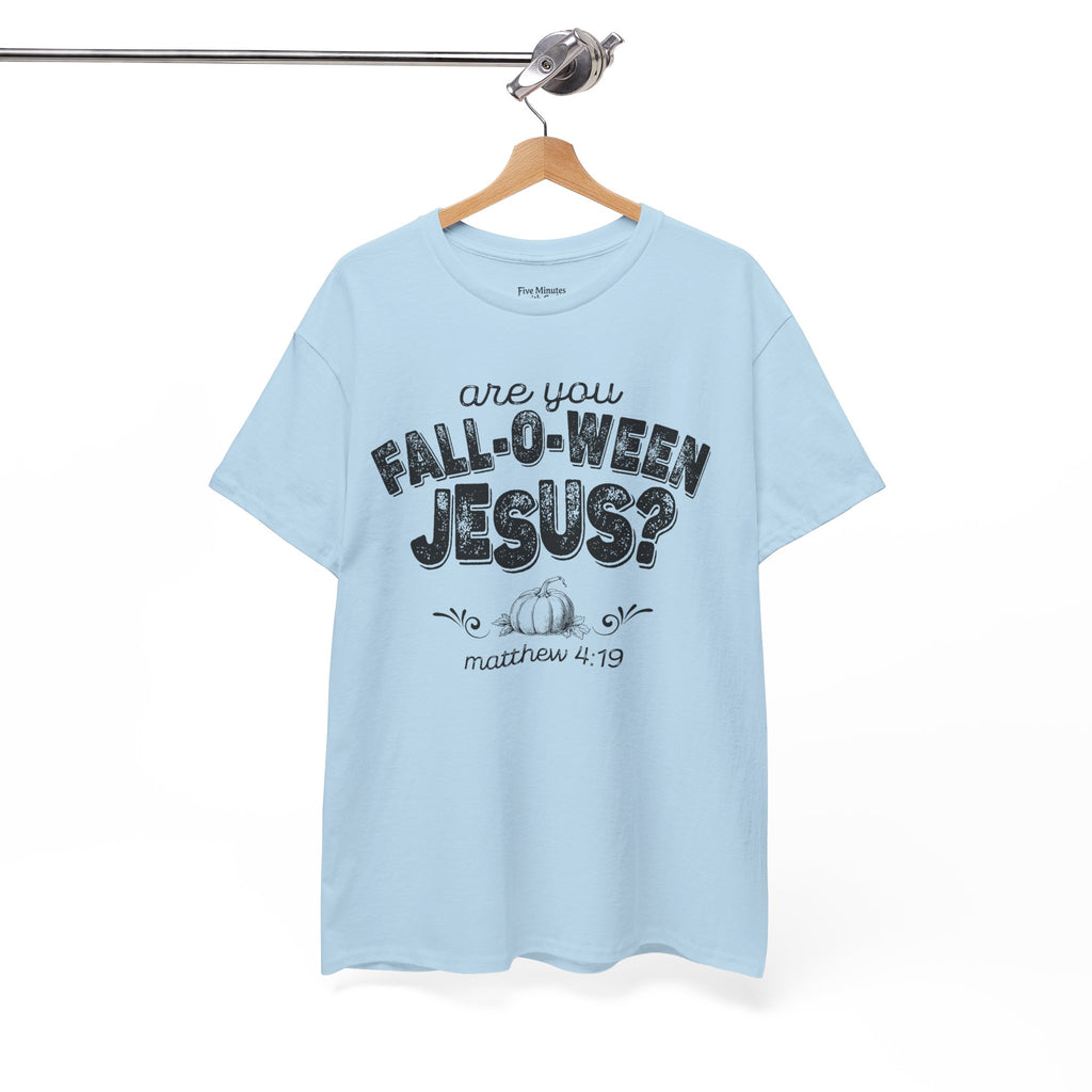 Fall-Themed Tee, Are You Fall-O-Ween Jesus, Unisex Cotton Shirt, Funny Fall Apparel, Halloween T-Shirt, Thanksgiving Gift Ideas