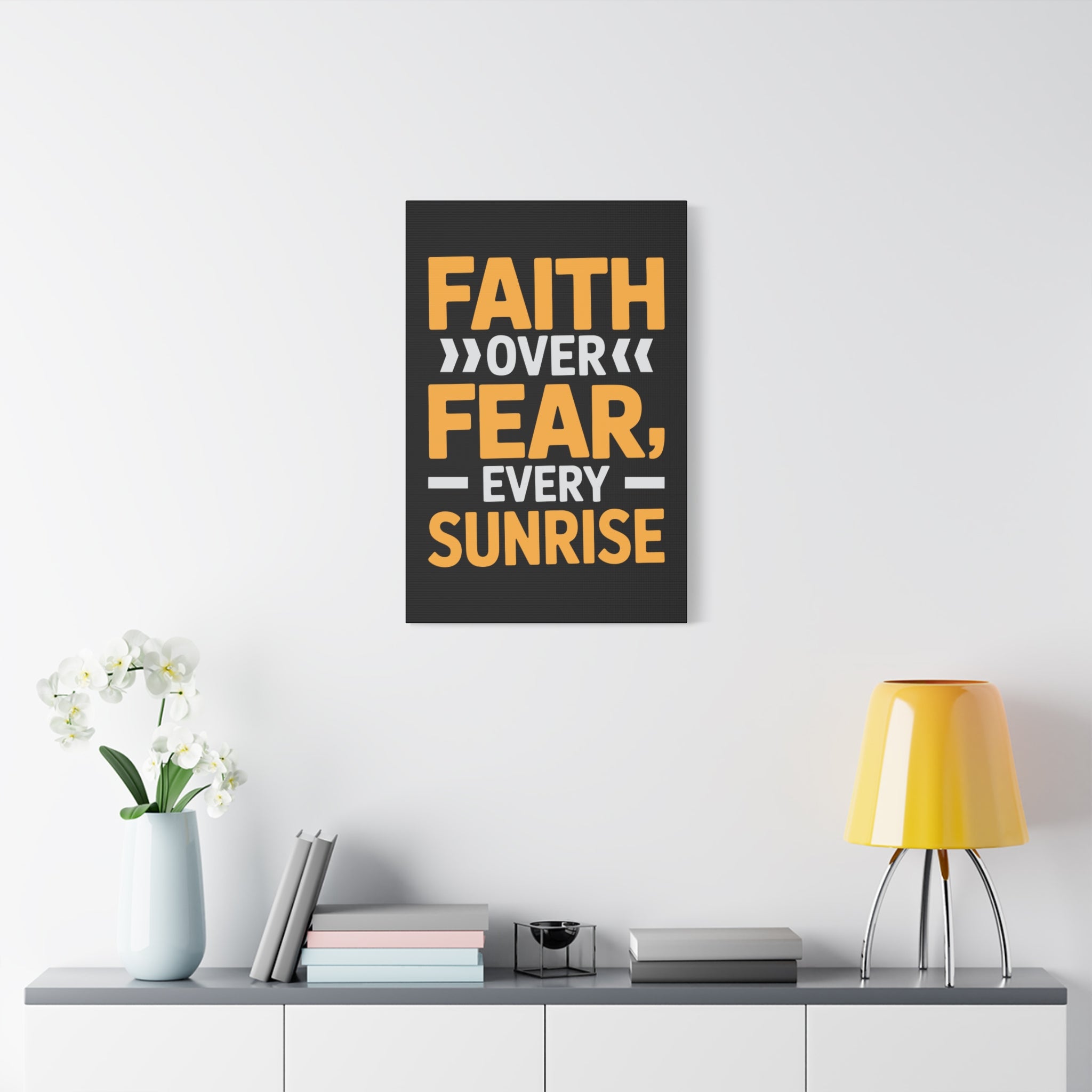 Inspirational Wall Art, Motivation Decor, Faith over Fear Canvas, Uplifting Home Decoration, Perfect Gift for New Beginnings