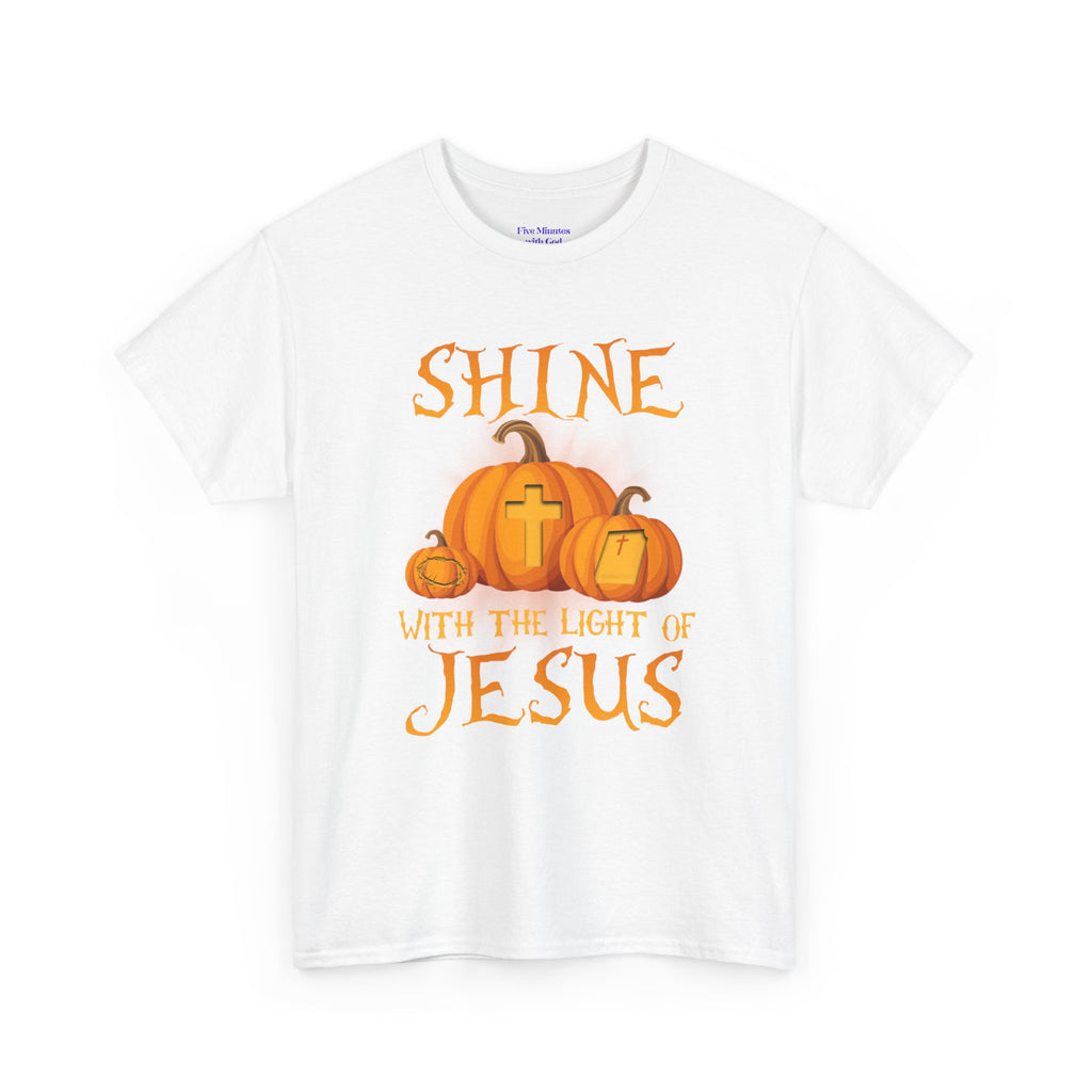 Pumpkin Jesus Unisex Cotton Tee, Faith Tee, Harvest Shirt, Fall Apparel, Christian T-Shirt