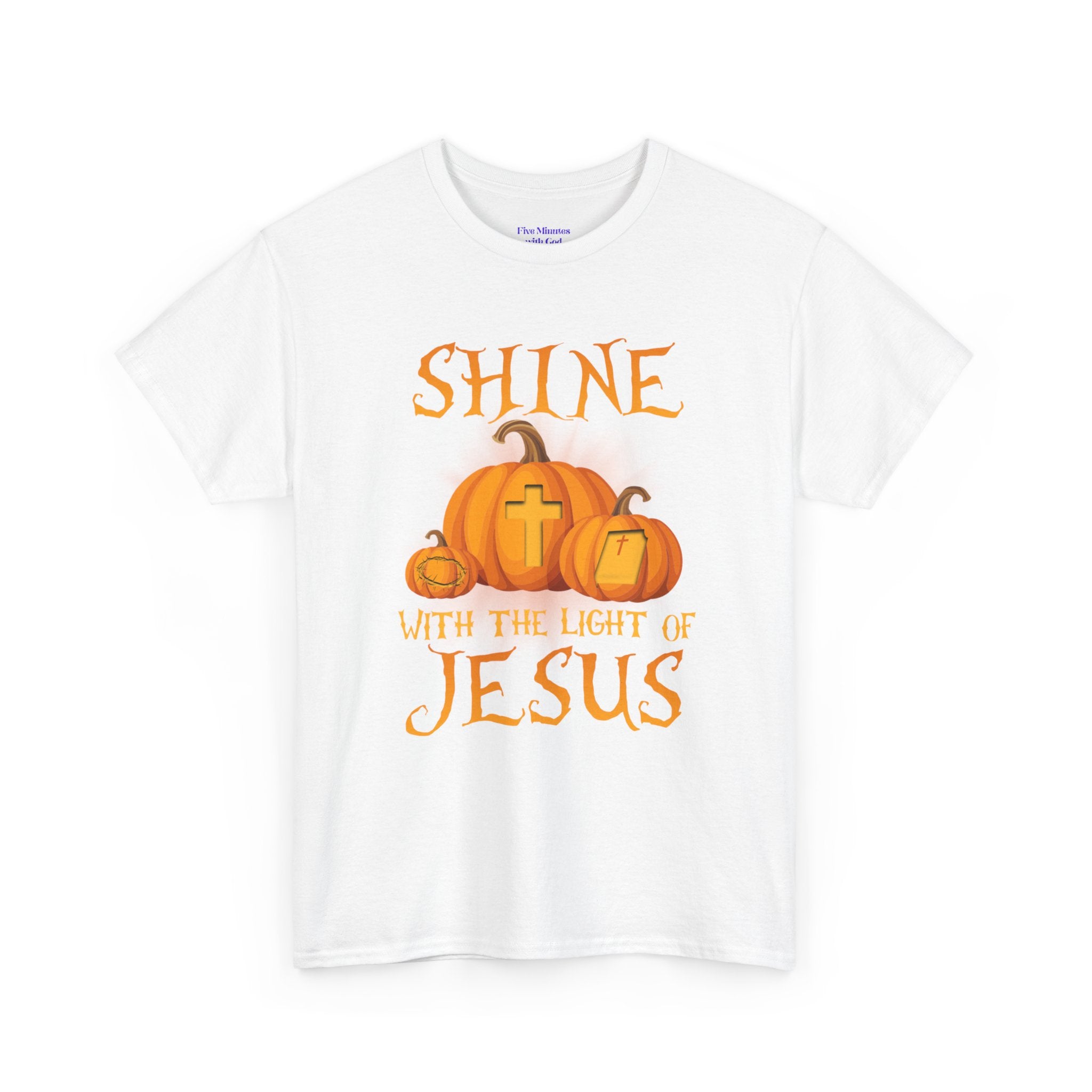 Pumpkin Jesus Unisex Cotton Tee, Faith Tee, Harvest Shirt, Fall Apparel, Christian T-Shirt