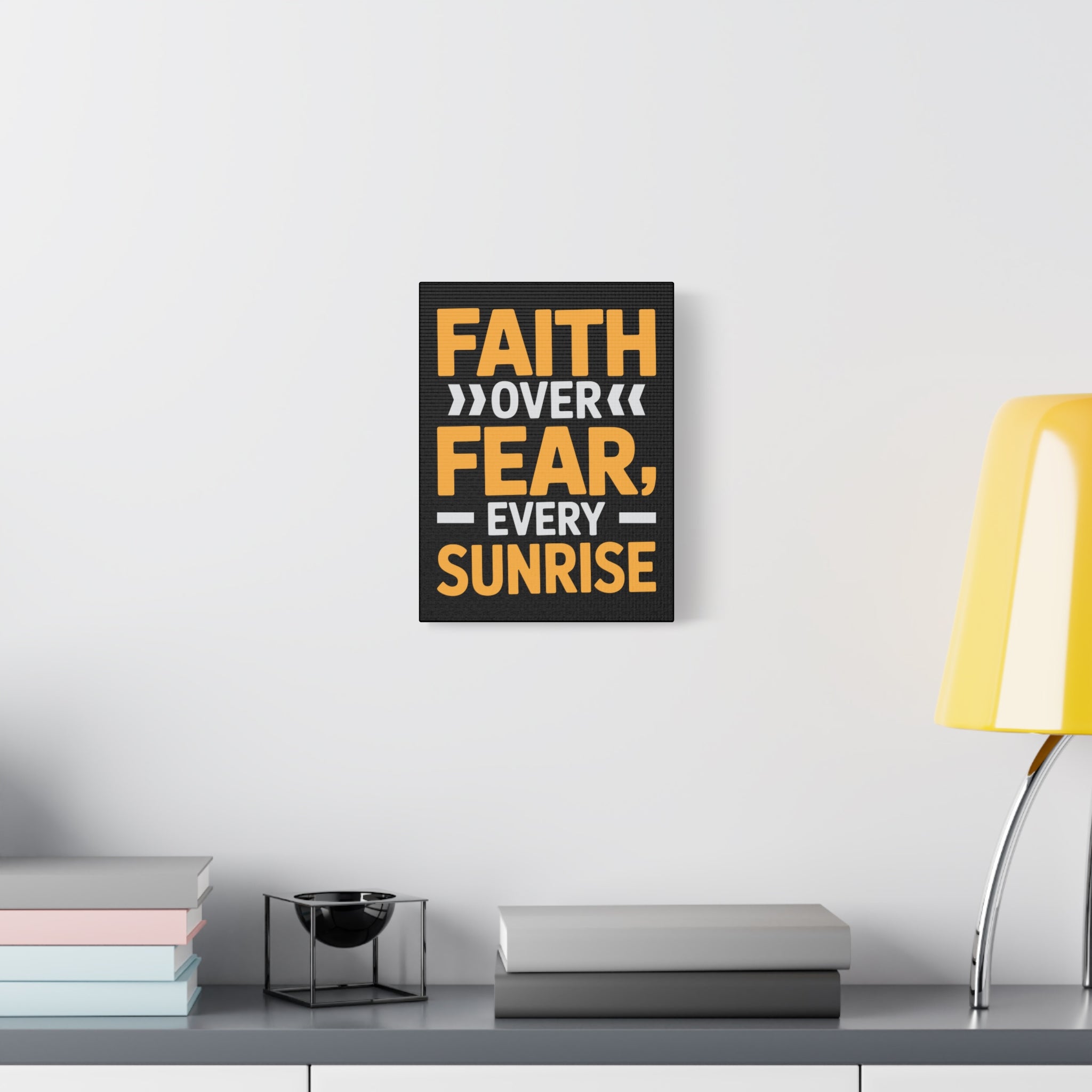 Inspirational Wall Art, Motivation Decor, Faith over Fear Canvas, Uplifting Home Decoration, Perfect Gift for New Beginnings