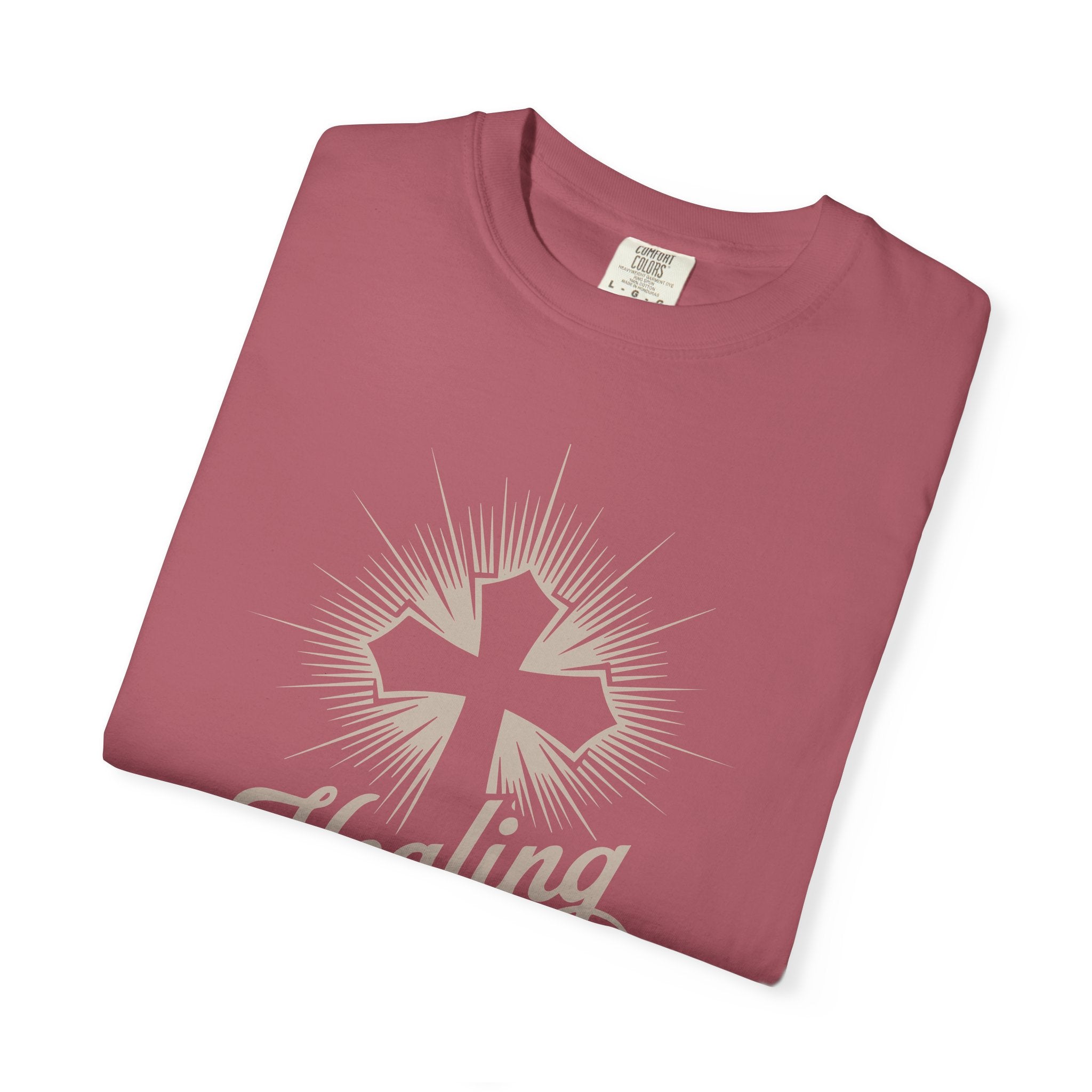 Inspirational Cross Tee - Healing Happens In His Presence