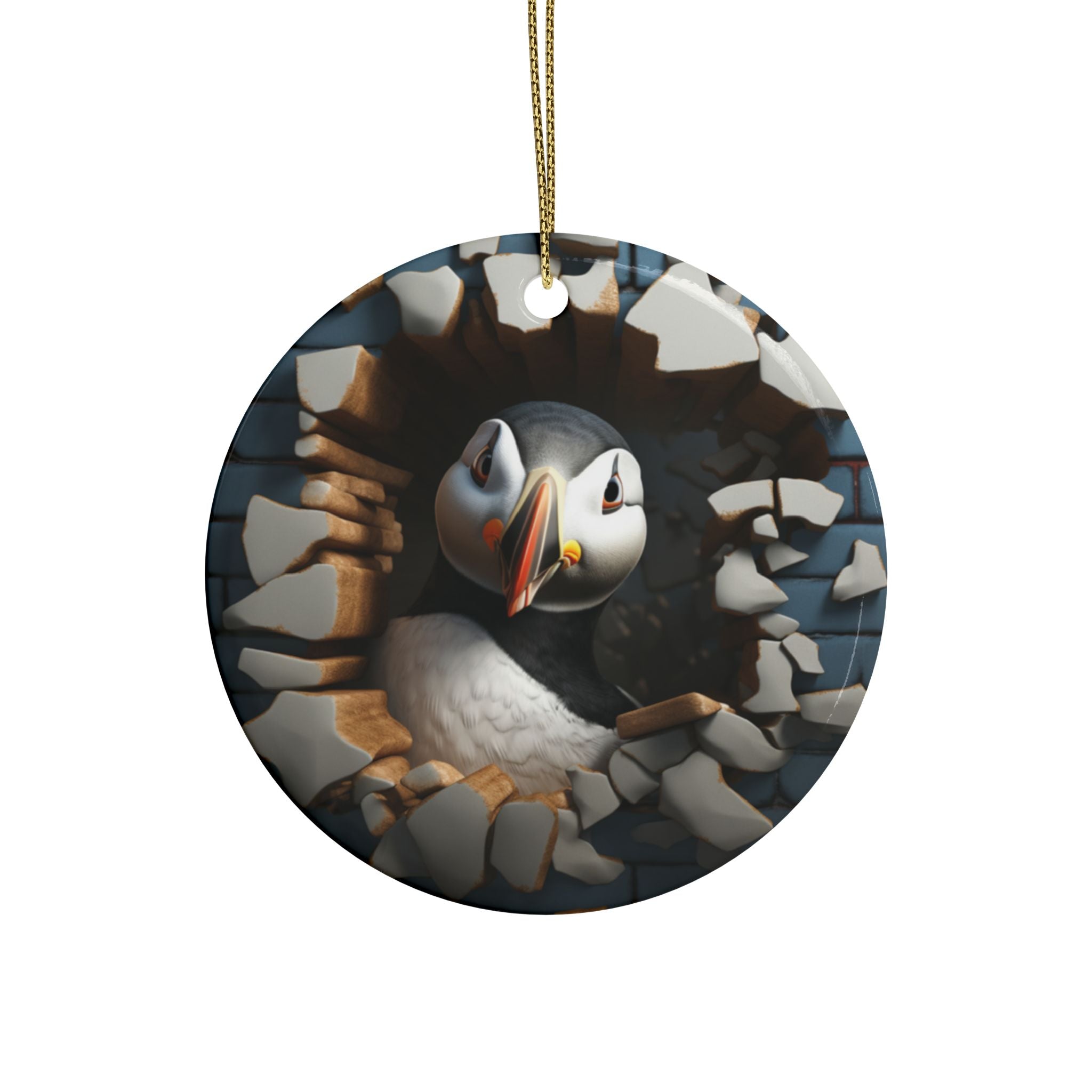 Whimsical Puffin Ceramic Ornaments, Holiday Decor, Unique Gift, Tree Decoration, Home & Garden, Nature Lover's Gift