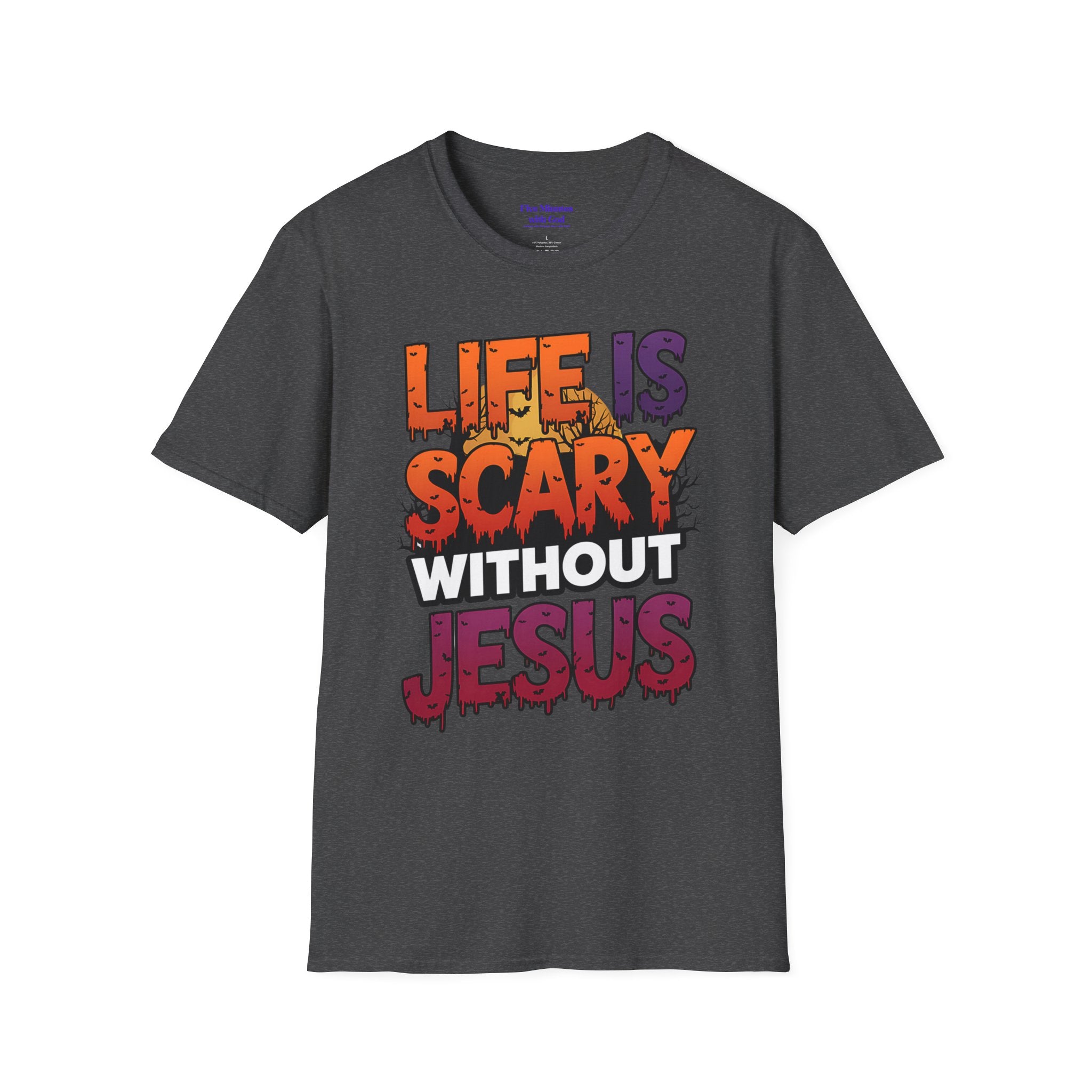 Unisex Softstyle Graphic Tee - Life is Scary Without Jesus, Faith Shirt, Christian T-Shirt, Inspirational Gift, Religious Apparel, [...]