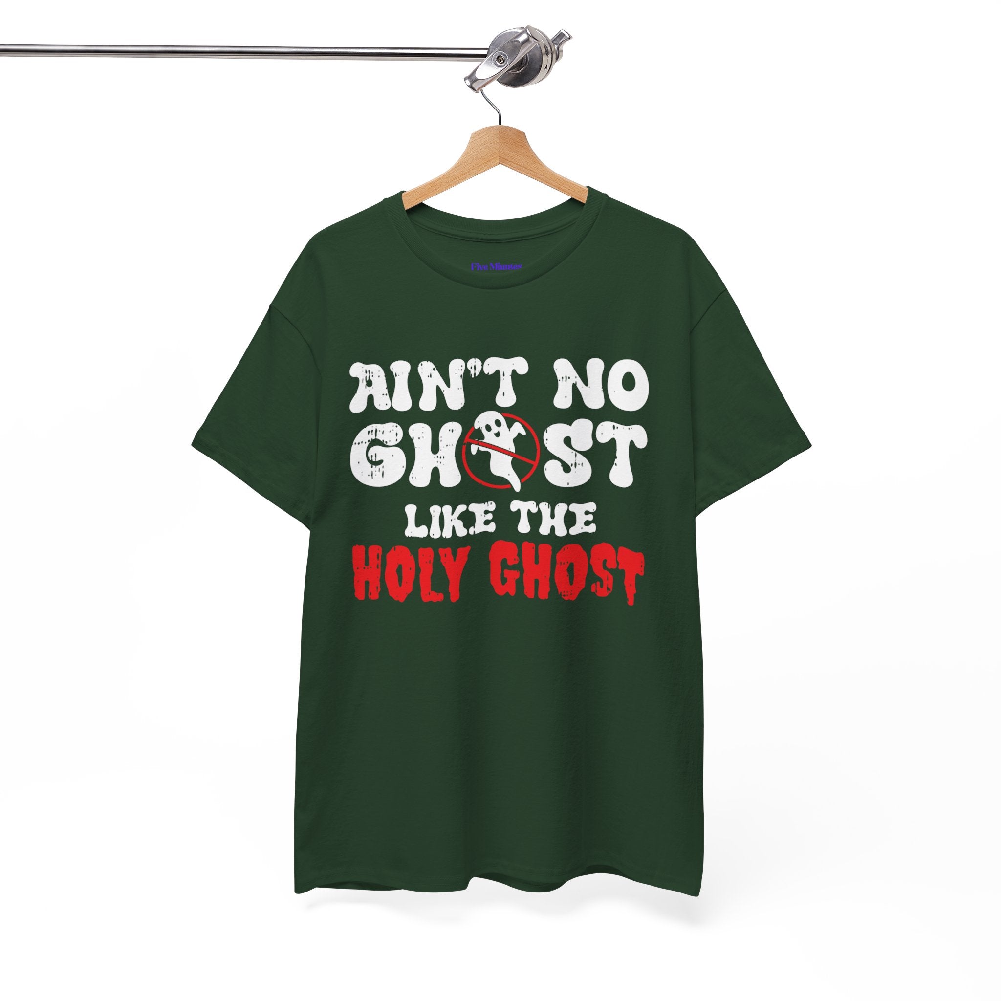Unisex Heavy Cotton Tee: Ain't No Ghost Like The Holy Ghost, Funny Halloween Shirt, Spooky Gift, Autumn Apparel, Ouija Tee, Party Wear