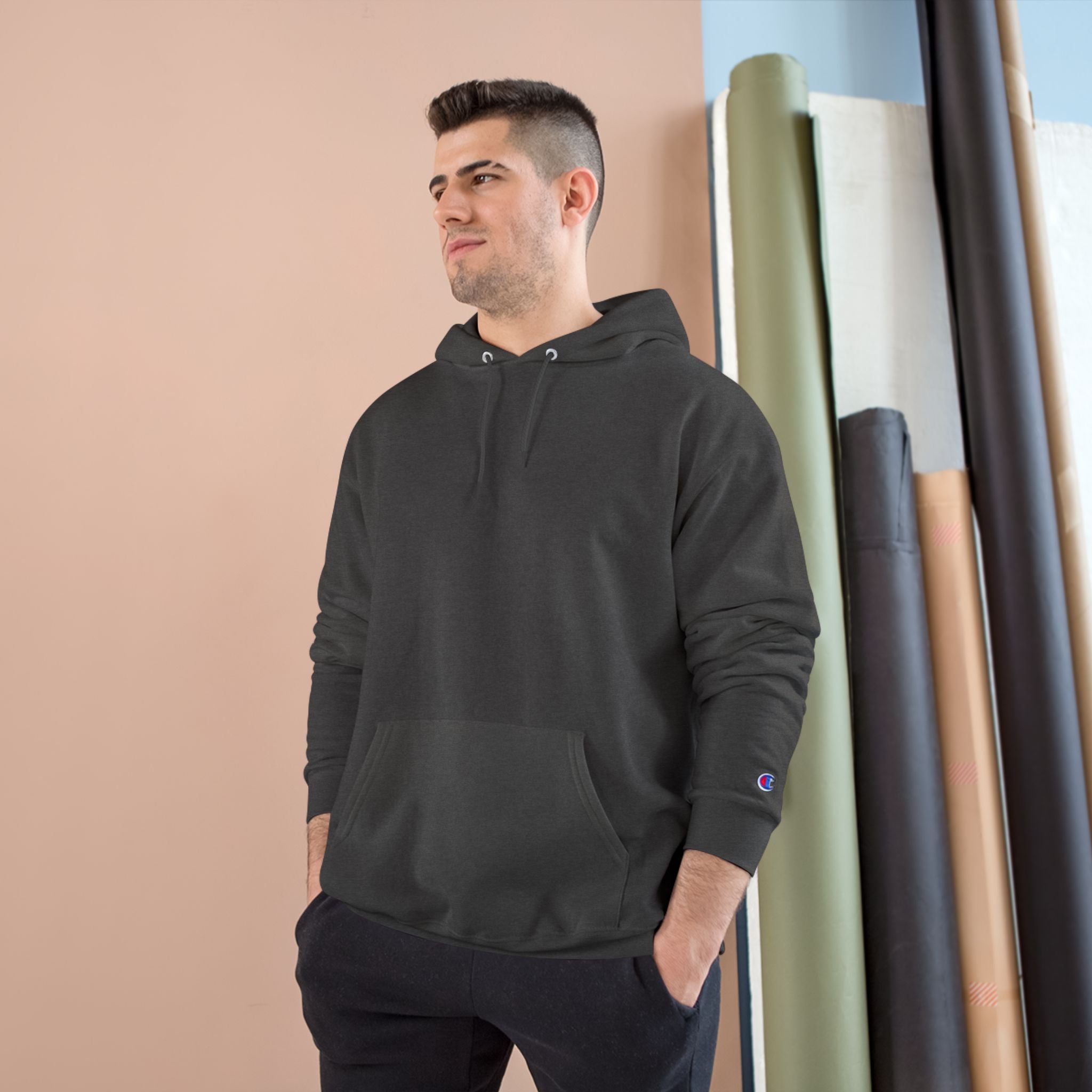 Champion Hoodie with Pumpkin Design - Carved by Faith, Lit by Grace, Cozy Fall Apparel for Halloween, Spiritual Gift, Autumn Fashion
