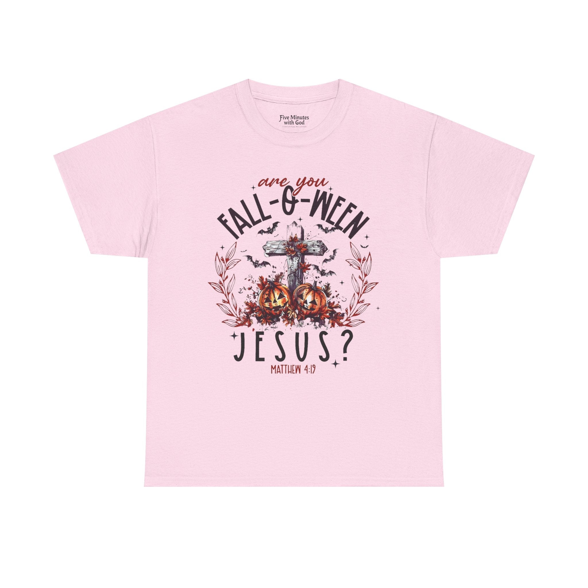 Fall-O-Ween Jesus Unisex Heavy Cotton Tee, Halloween Shirt, Christian T-Shirt, Autumn Apparel, Gift for Him/Her