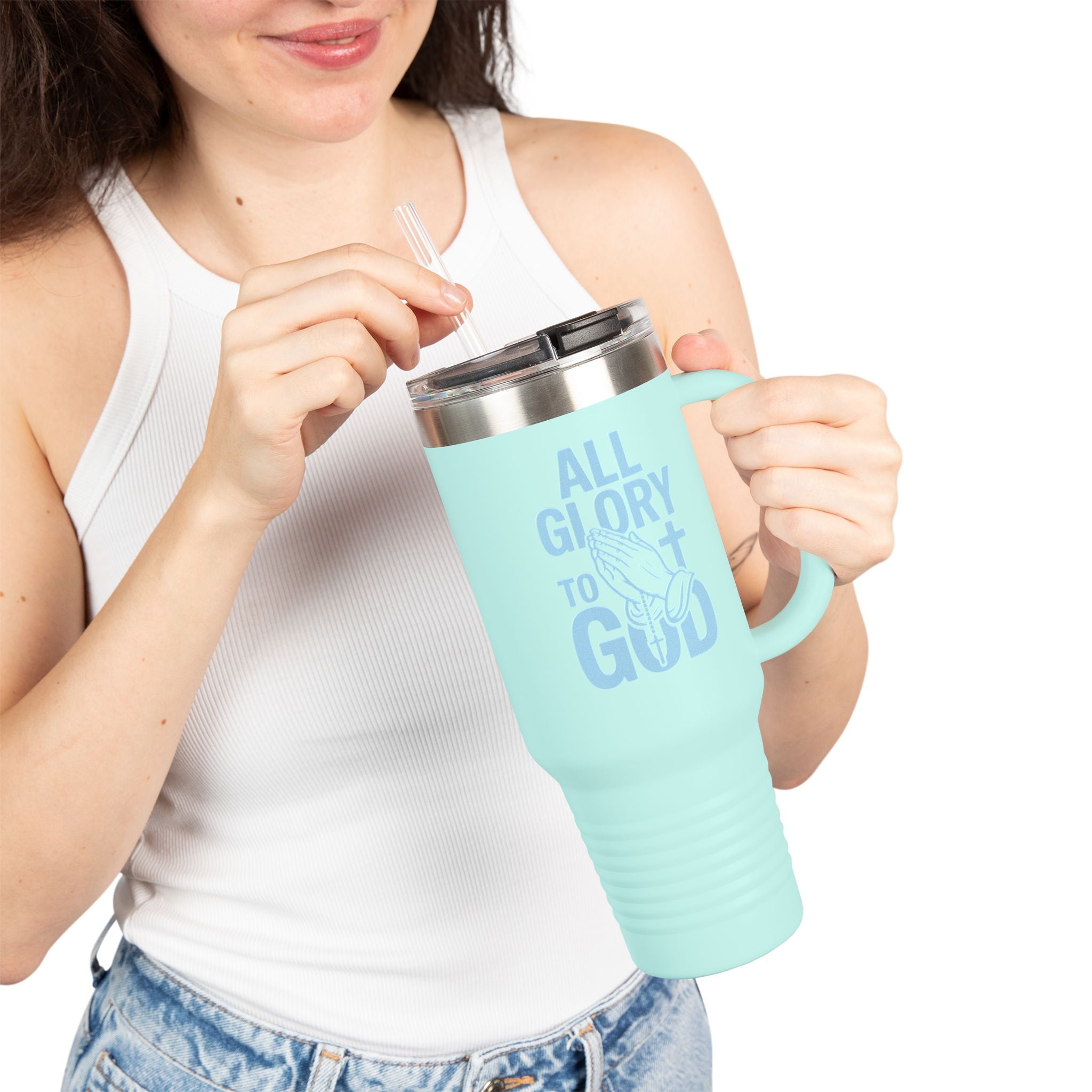 Insulated Travel Mug with Inspirational Quote, Perfect for Coffee Lovers, Bible Verses, Gift for Him/Her, Reusable Drinkware