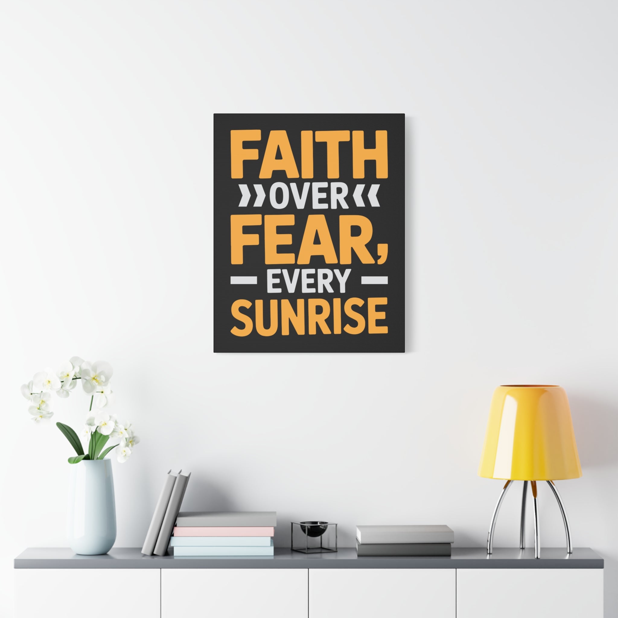 Inspirational Wall Art, Motivation Decor, Faith over Fear Canvas, Uplifting Home Decoration, Perfect Gift for New Beginnings