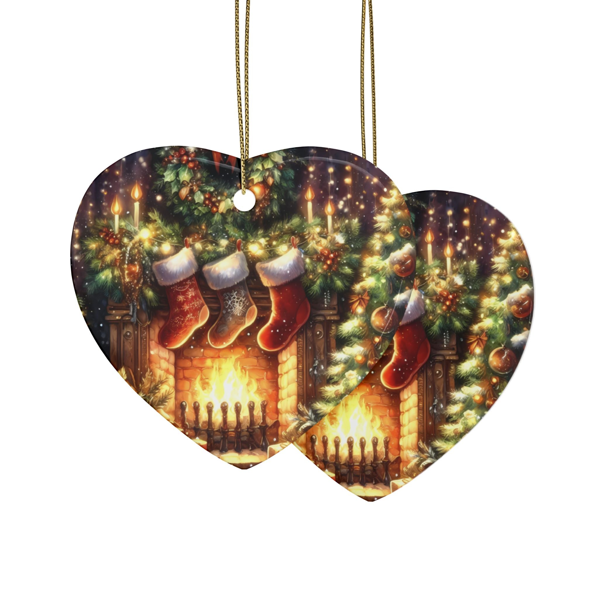 Heart-Shaped Ceramic Ornaments for Holiday Decor, Festive Christmas Ornaments, Gift Tags for Friends, Snow Globe Style Decorations, [...]