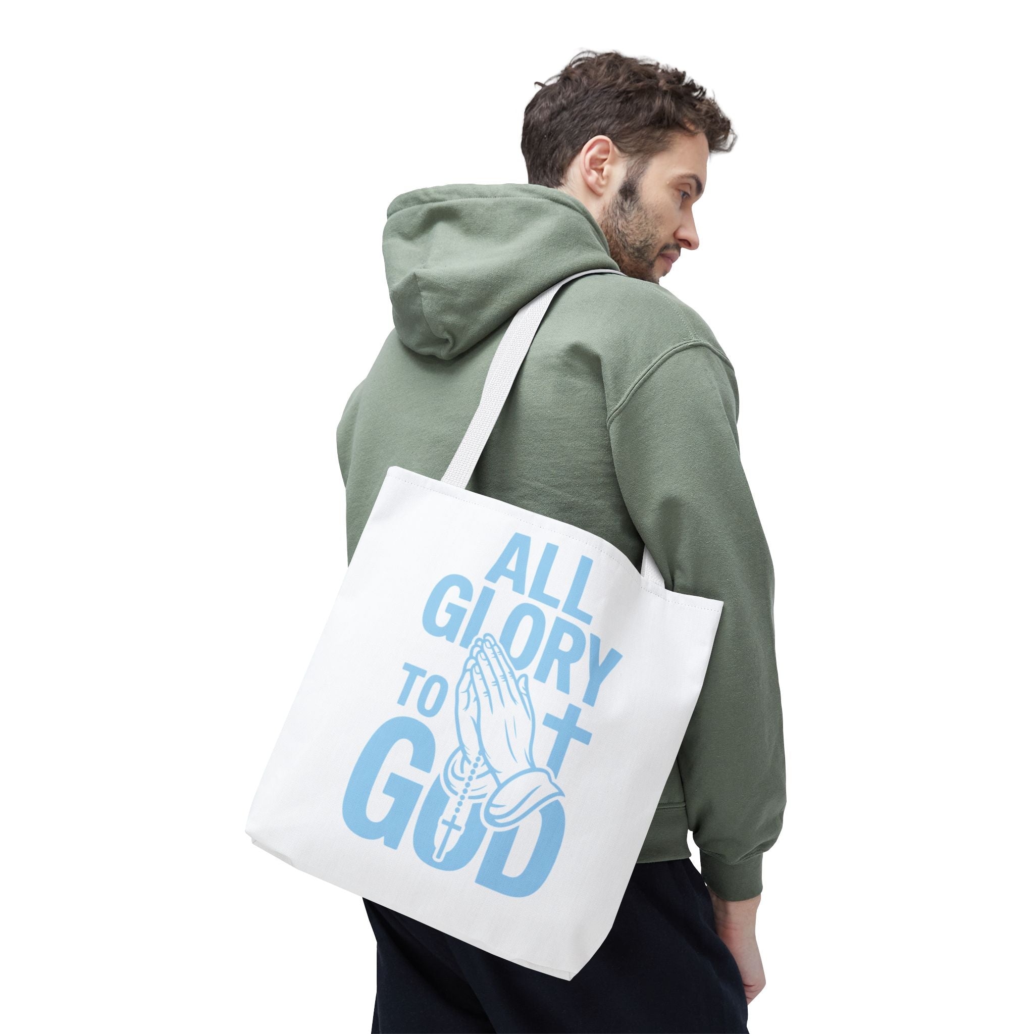 Faith-Inspired Tote Bag, All Glory to God, Christian Gift, Reusable Shopping Bag, Inspirational Tote, Church Event Carryall