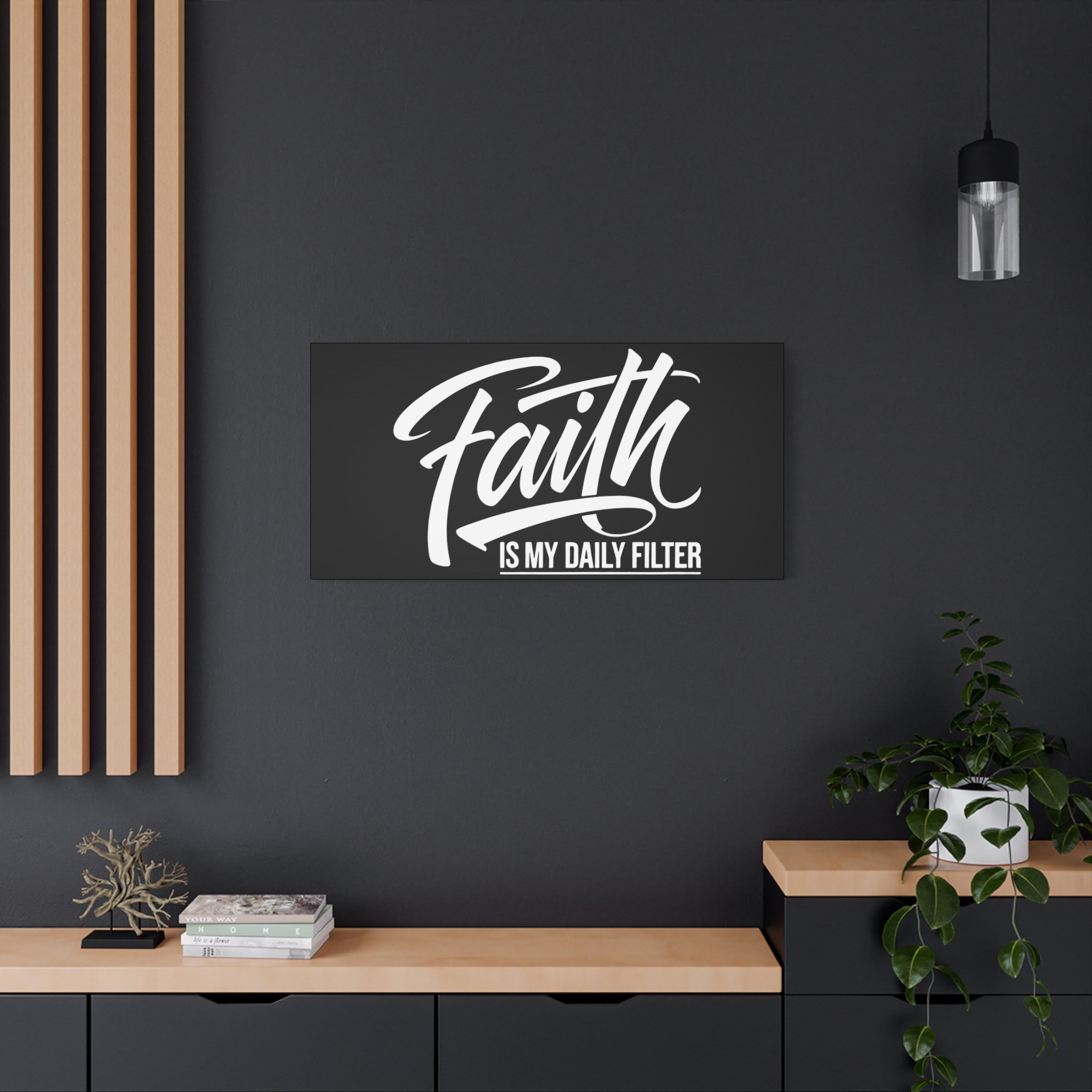 Inspirational Canvas Wall Art, Faith Quote Decor, Motivational Home Decor, Gray Wall Hanging, Gift for Faith Lovers