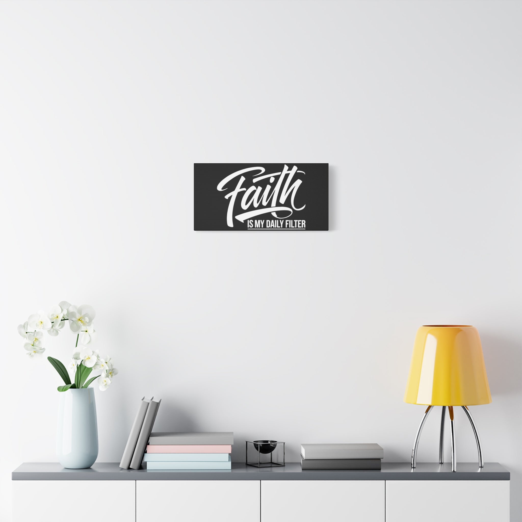Inspirational Canvas Wall Art, Faith Quote Decor, Motivational Home Decor, Gray Wall Hanging, Gift for Faith Lovers