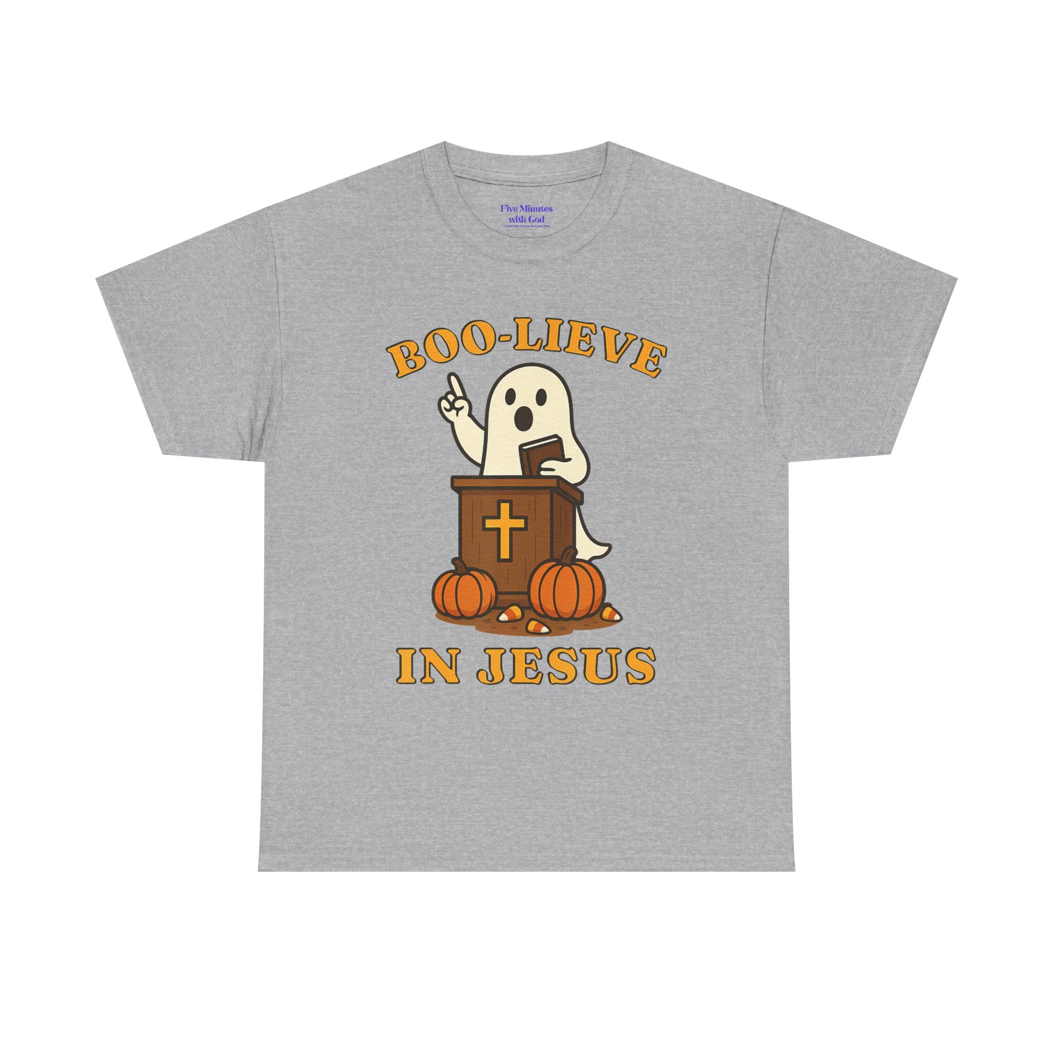 Boo-Lieve in Jesus Tee, Halloween Shirt, Unisex Cotton Tee, Fall Fashion, Religious T-Shirt, Spooky Season Apparel