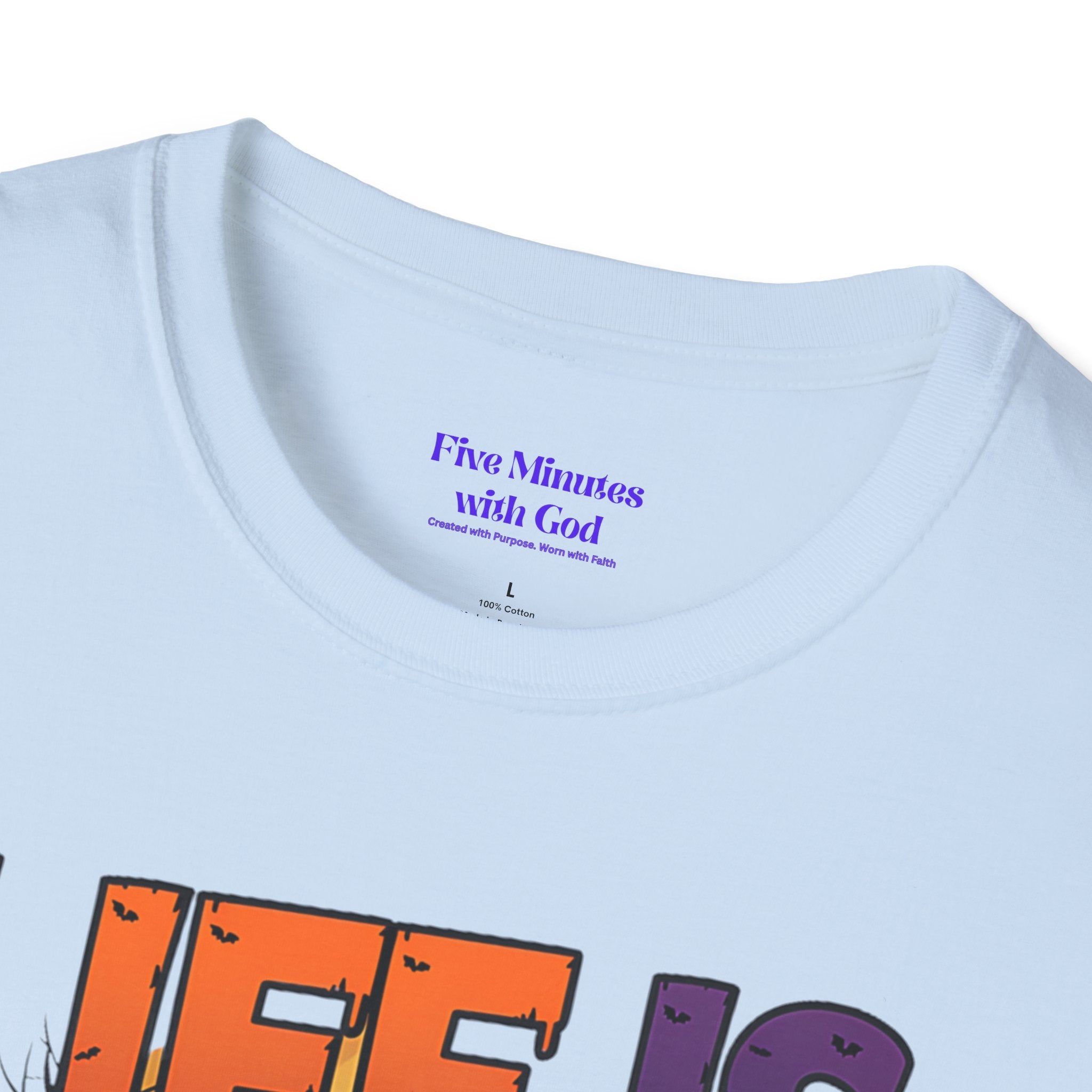 Unisex Softstyle Graphic Tee - Life is Scary Without Jesus, Faith Shirt, Christian T-Shirt, Inspirational Gift, Religious Apparel, [...]