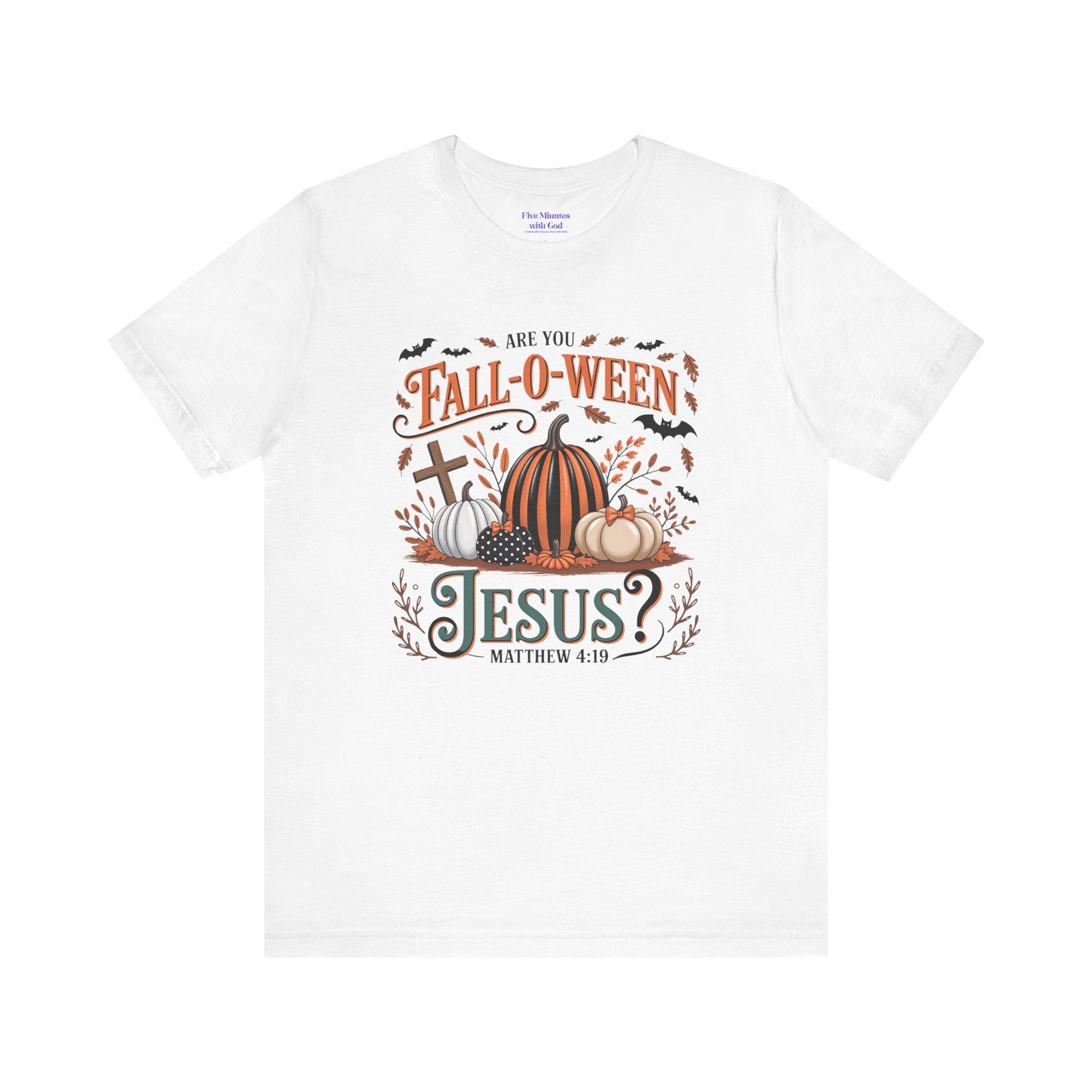 Fall-O-Ween Jesus Tee, Funny Fall T-Shirt, Unisex Pumpkin Shirt, Halloween Christian Top, Autumn Graphic Tee, Religious Casual Wear