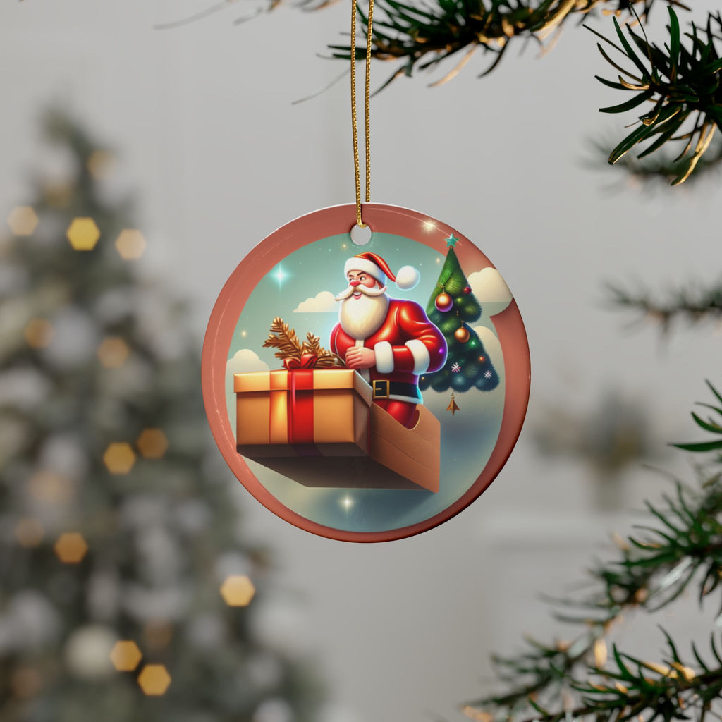 Festive Santa Ceramic Ornaments - Holiday Decor, Christmas Tree Decorations, Personalized Gifts, Stocking Stuffers, Winter Celebrations