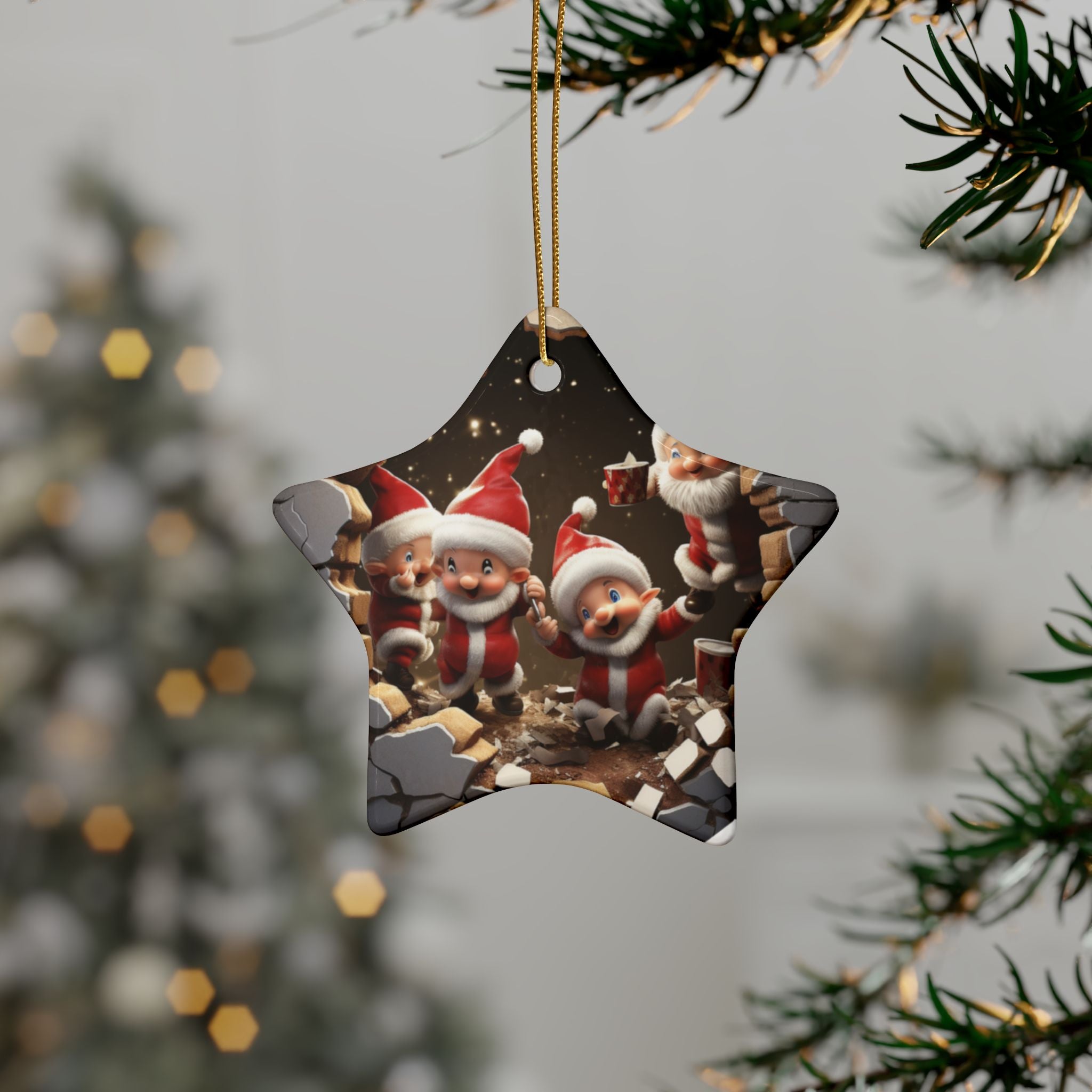 Festive Ceramic Ornaments for Christmas Decor, Holiday Gifts, Tree Decorations, Celebration Accessories, Santa Theme Ornaments