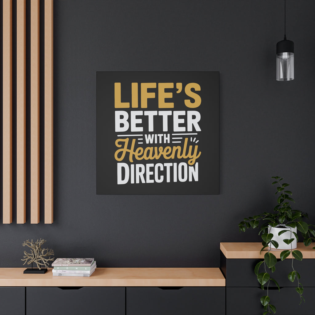 Heavenly Direction Canvas Wall Art, Inspirational Home Decor, Motivational Gift, Modern Wall Hanging, Perfect for Any Room