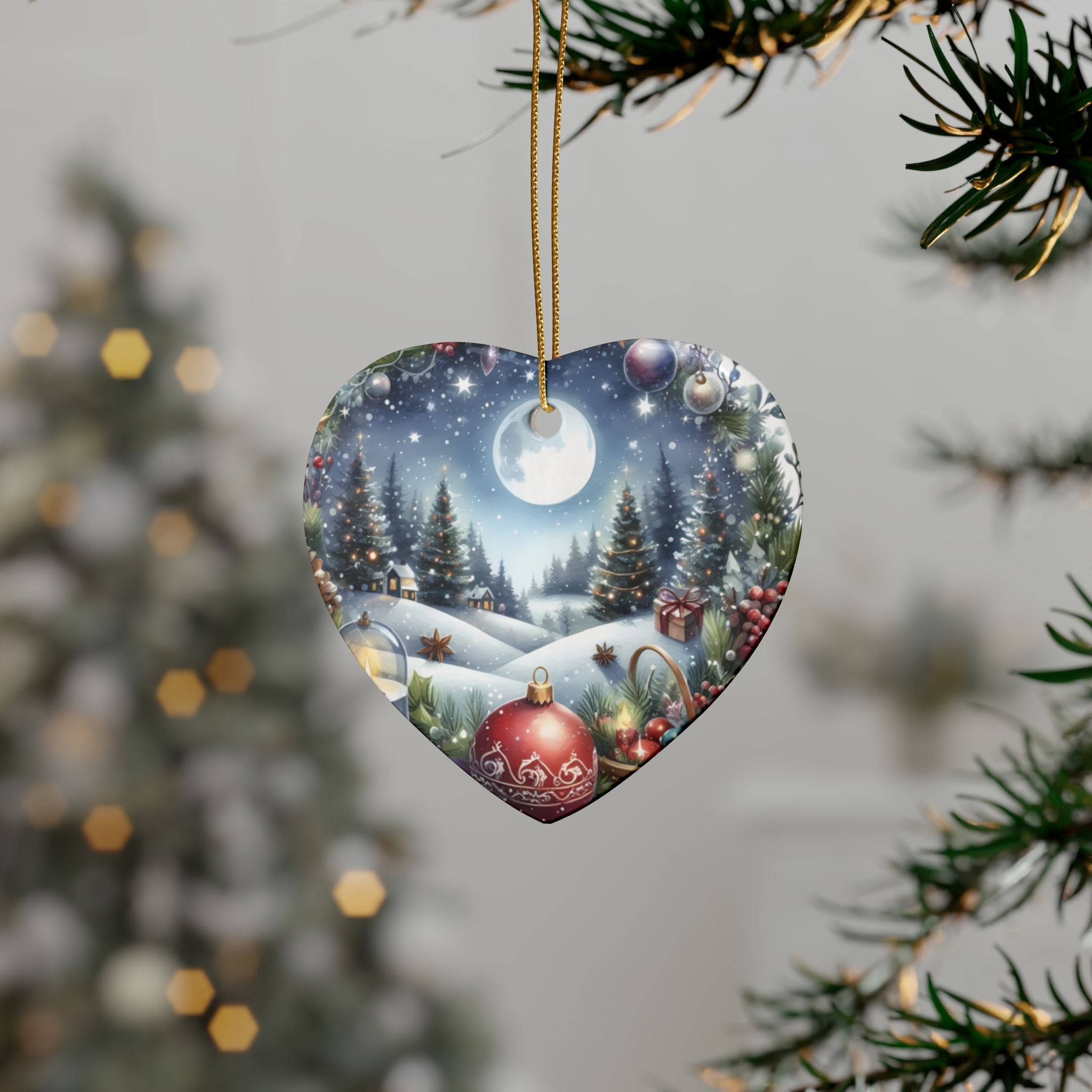 Christmas Ceramic Ornaments - Heart-Shaped Decor for Holiday Celebrations, Tree Decorations, Gift Tags, 1pcs, 5pcs, 10pcs, 20pcs