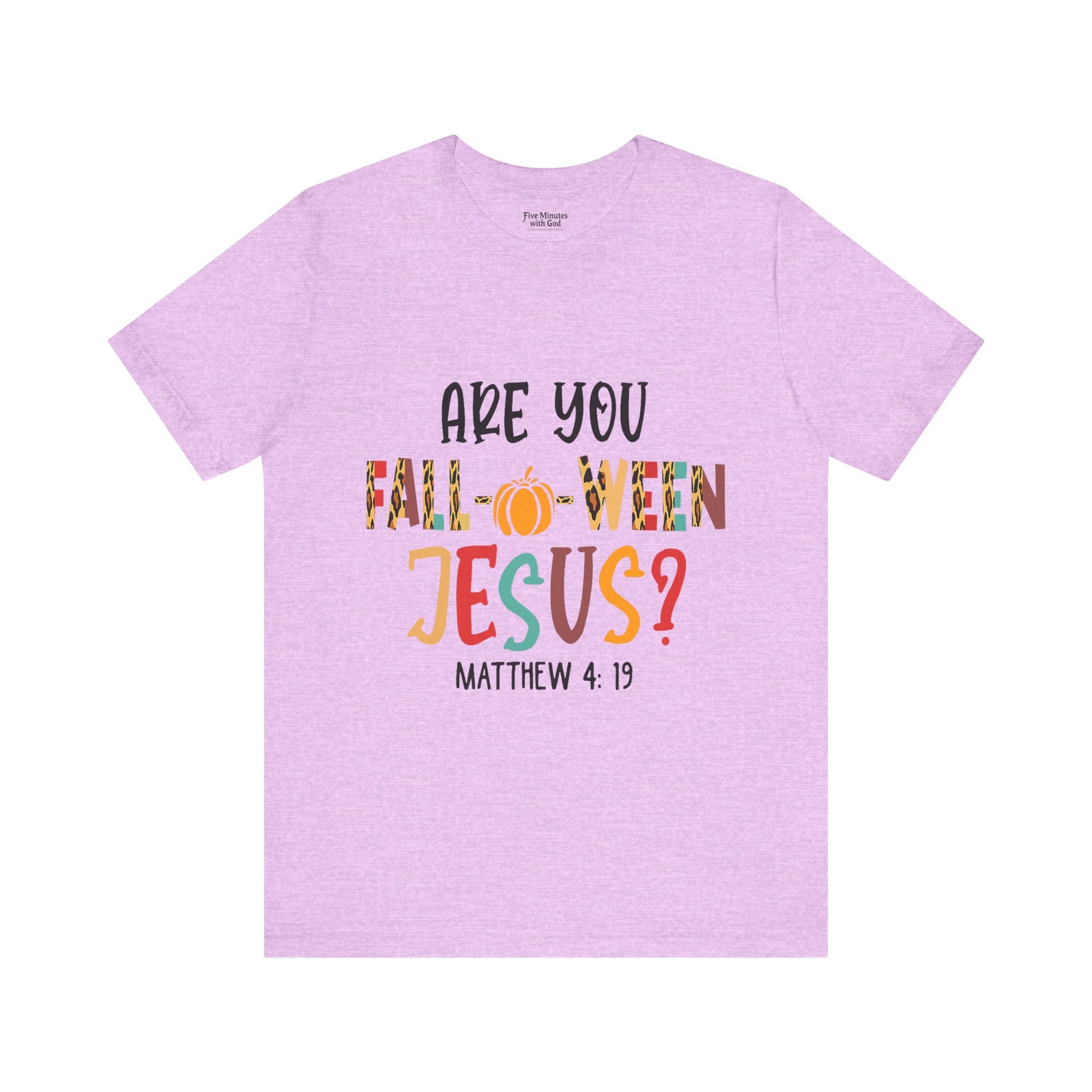 Fall-Themed Jesus Tee | Unisex Jersey Short Sleeve T-Shirt, Halloween Church Wear, Faith-Based Gift, Cozy Casual Top