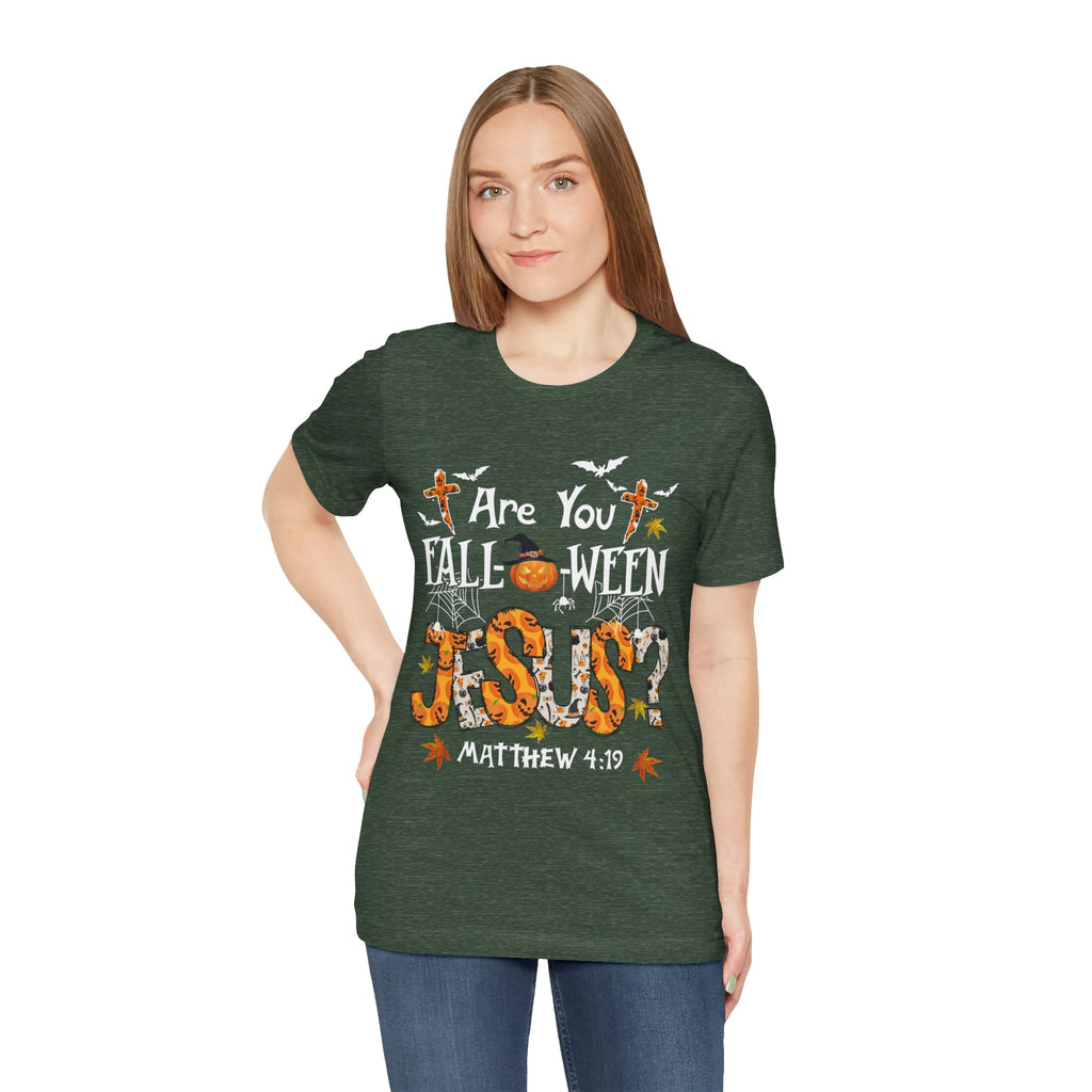 Jesus? Unisex Short Sleeve Tee | Fall Inspired T-Shirt, Autumn Apparel, Halloween Gift, Cozy Casual Wear, Everyday Style