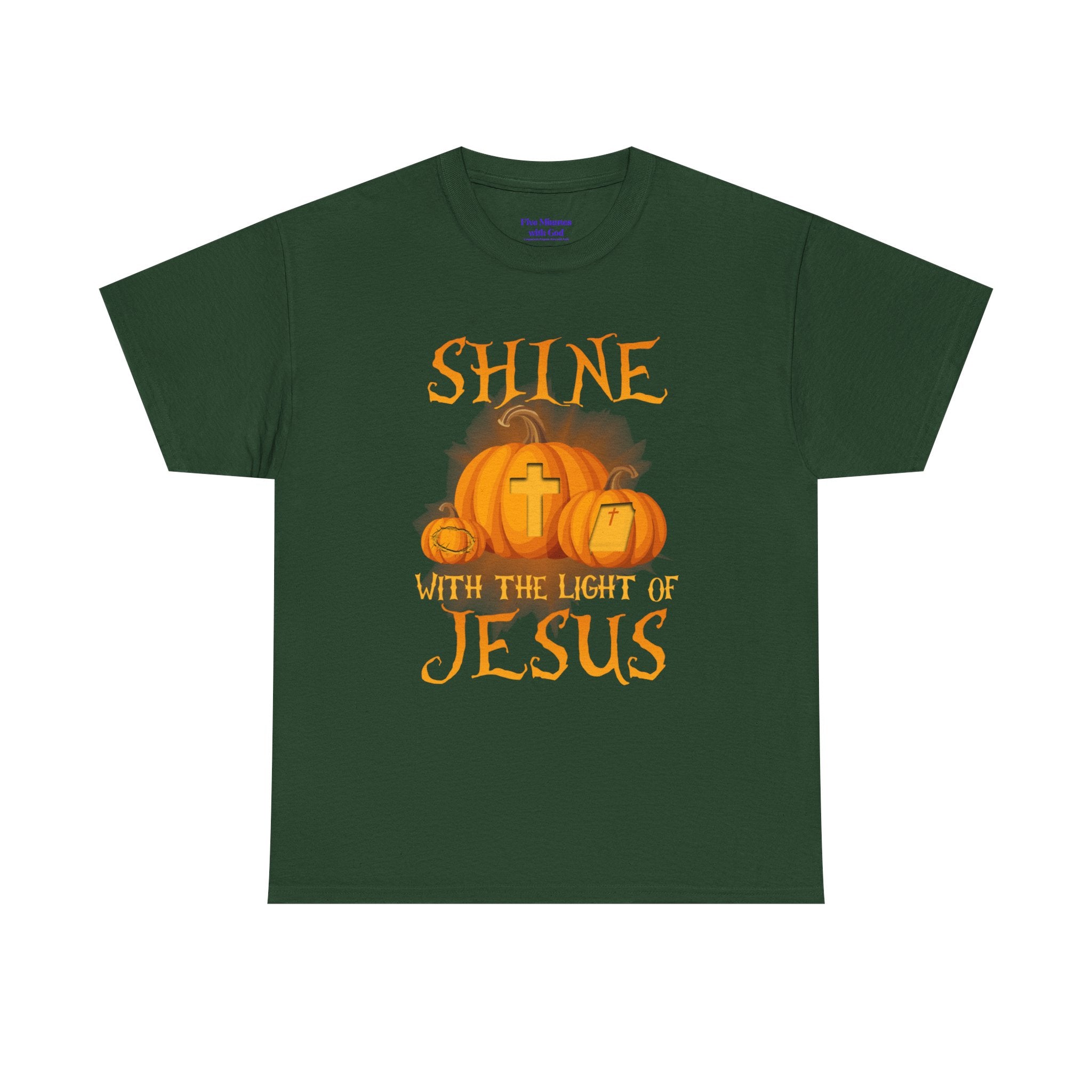 Pumpkin Jesus Unisex Cotton Tee, Faith Tee, Harvest Shirt, Fall Apparel, Christian T-Shirt