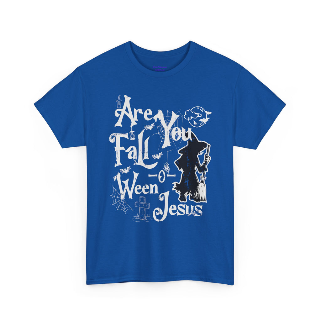 Fall-Themed Unisex Heavy Cotton Tee - Halloween, Jesus Celebration, Autumn Vibes, Casual Wear, Gift Idea