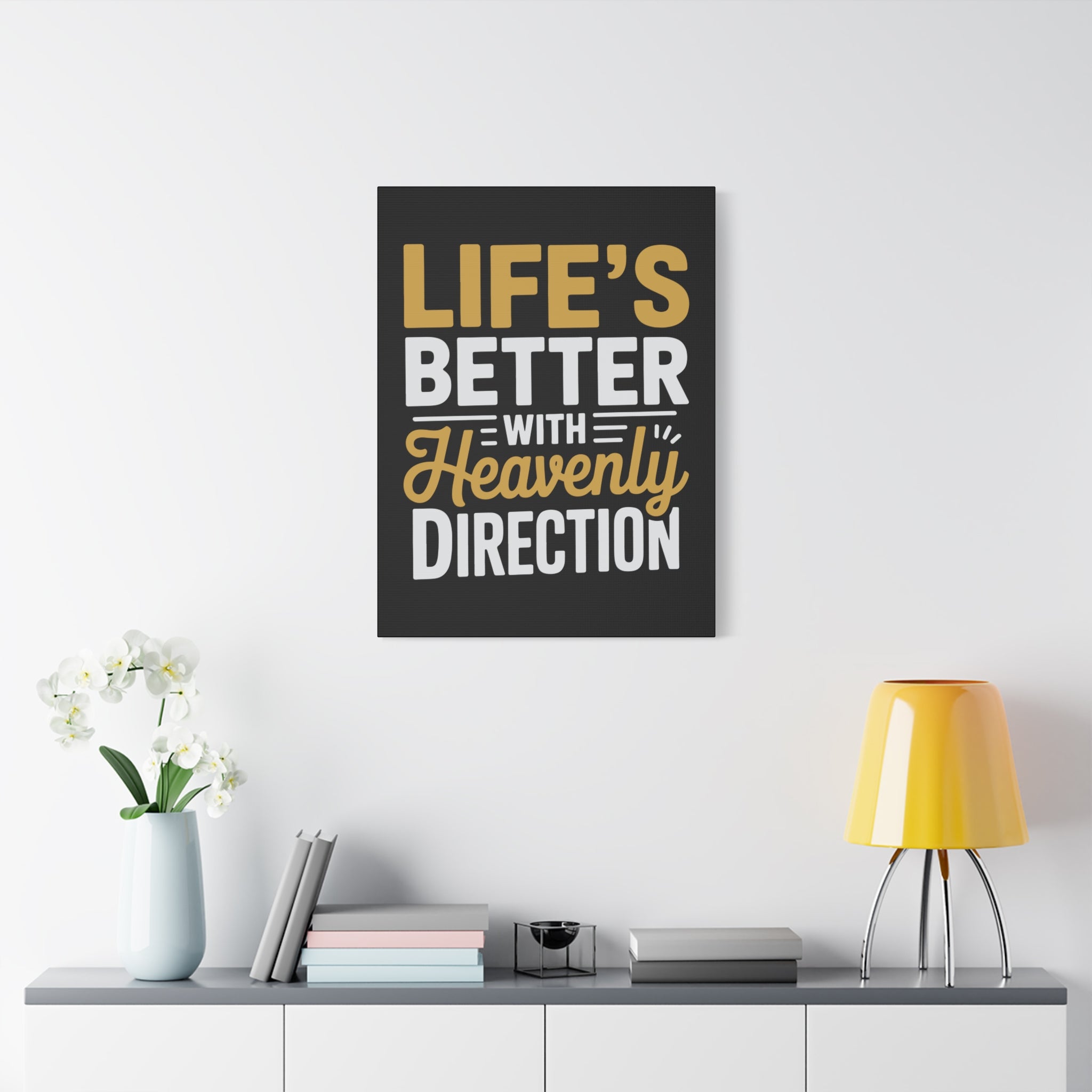 Heavenly Direction Canvas Wall Art, Inspirational Home Decor, Motivational Gift, Modern Wall Hanging, Perfect for Any Room