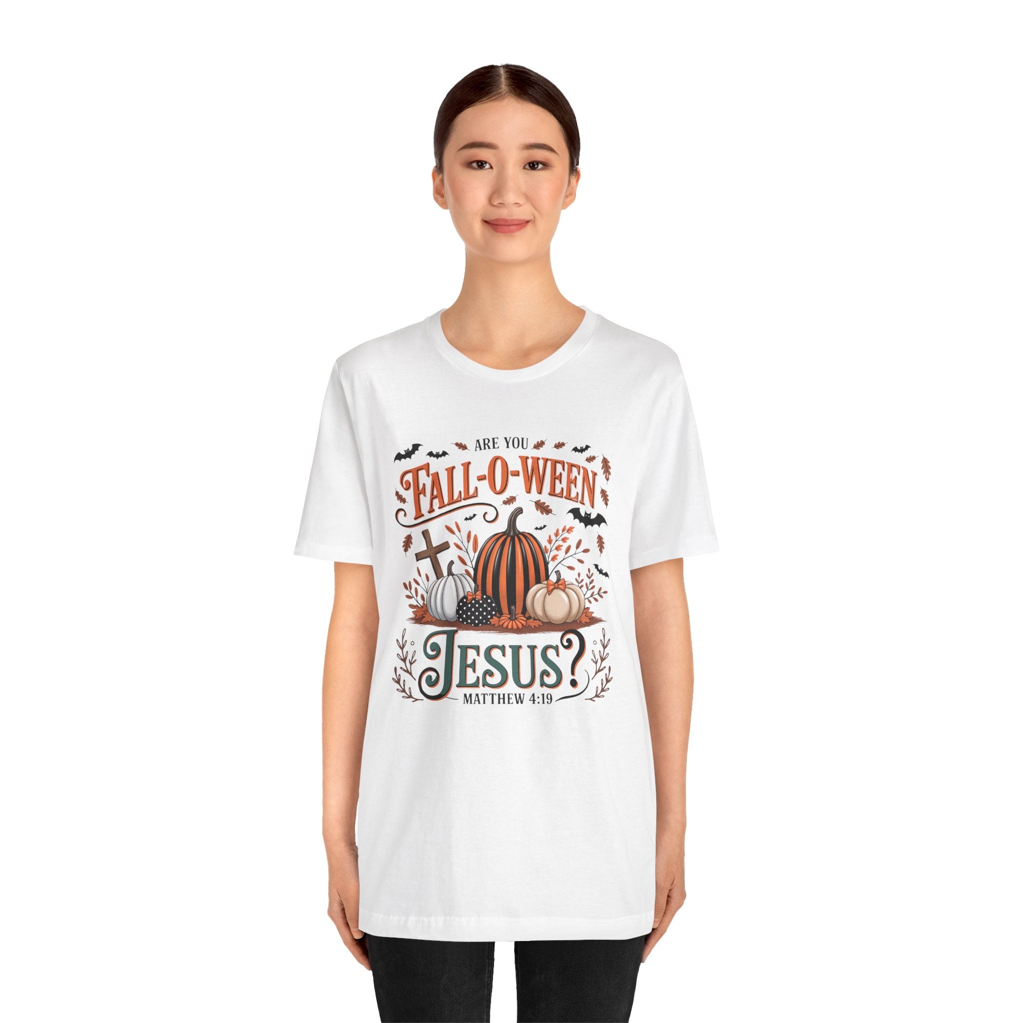 Fall-O-Ween Jesus Tee, Funny Fall T-Shirt, Unisex Pumpkin Shirt, Halloween Christian Top, Autumn Graphic Tee, Religious Casual Wear