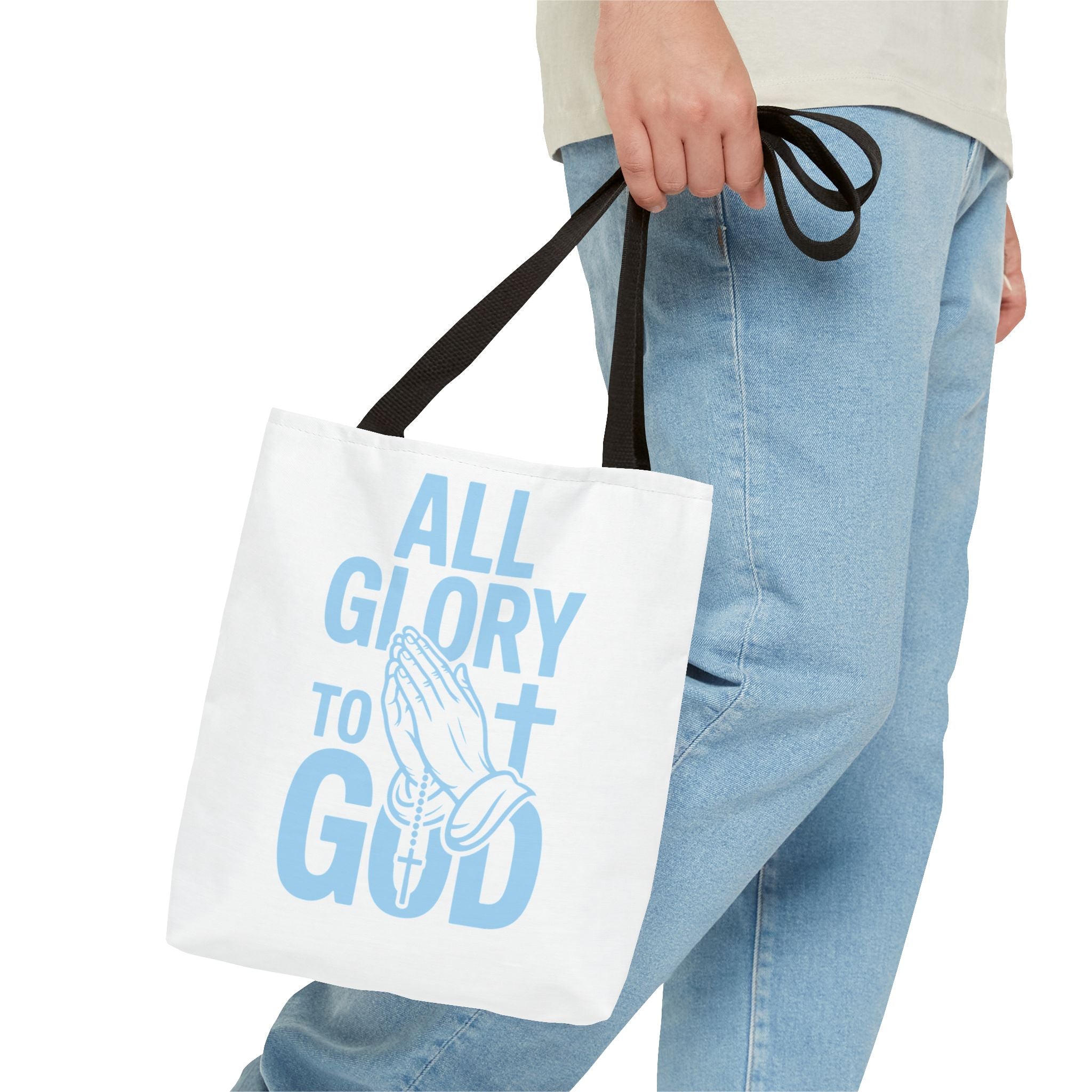Faith-Inspired Tote Bag, All Glory to God, Christian Gift, Reusable Shopping Bag, Inspirational Tote, Church Event Carryall