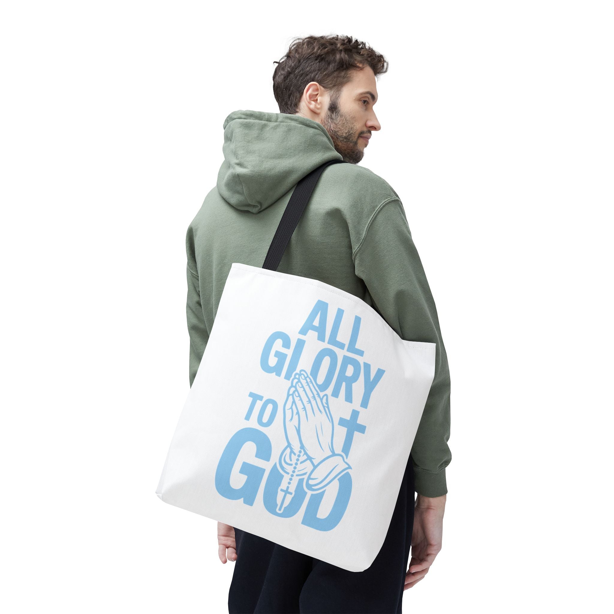 Faith-Inspired Tote Bag, All Glory to God, Christian Gift, Reusable Shopping Bag, Inspirational Tote, Church Event Carryall