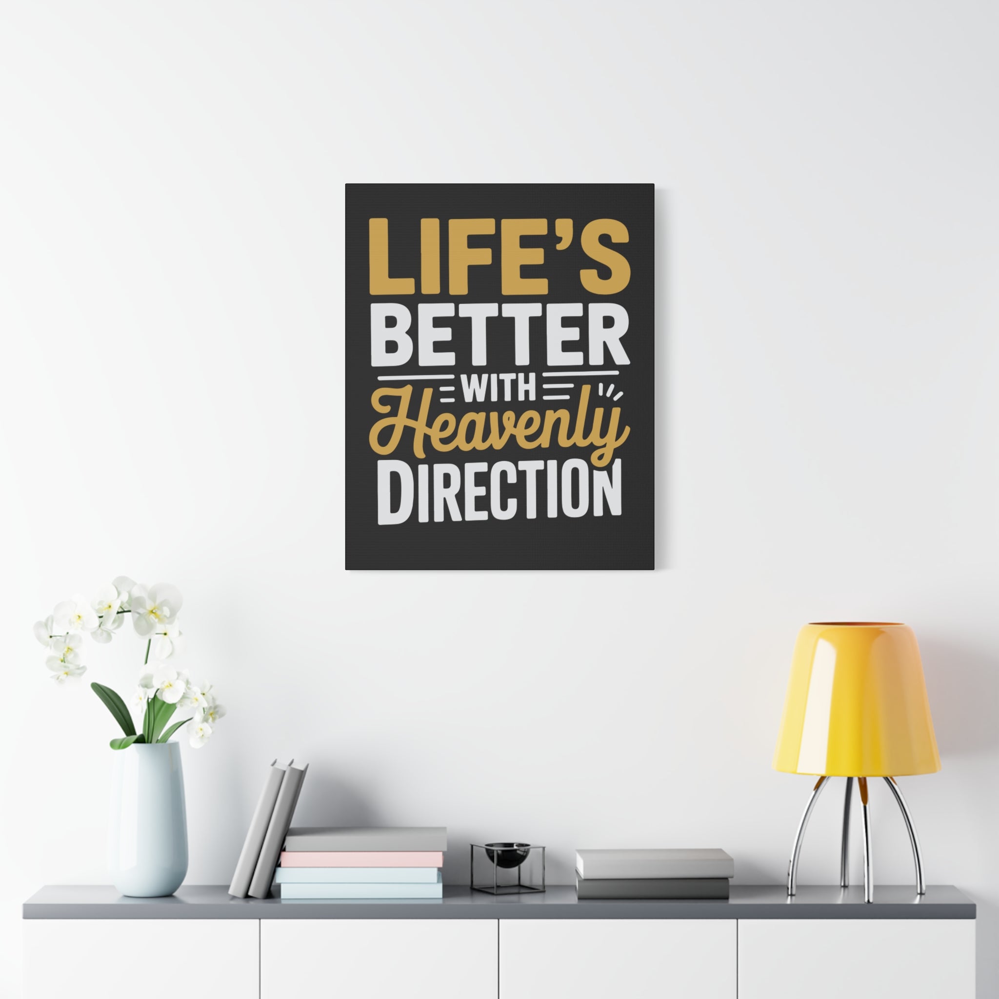 Heavenly Direction Canvas Wall Art, Inspirational Home Decor, Motivational Gift, Modern Wall Hanging, Perfect for Any Room