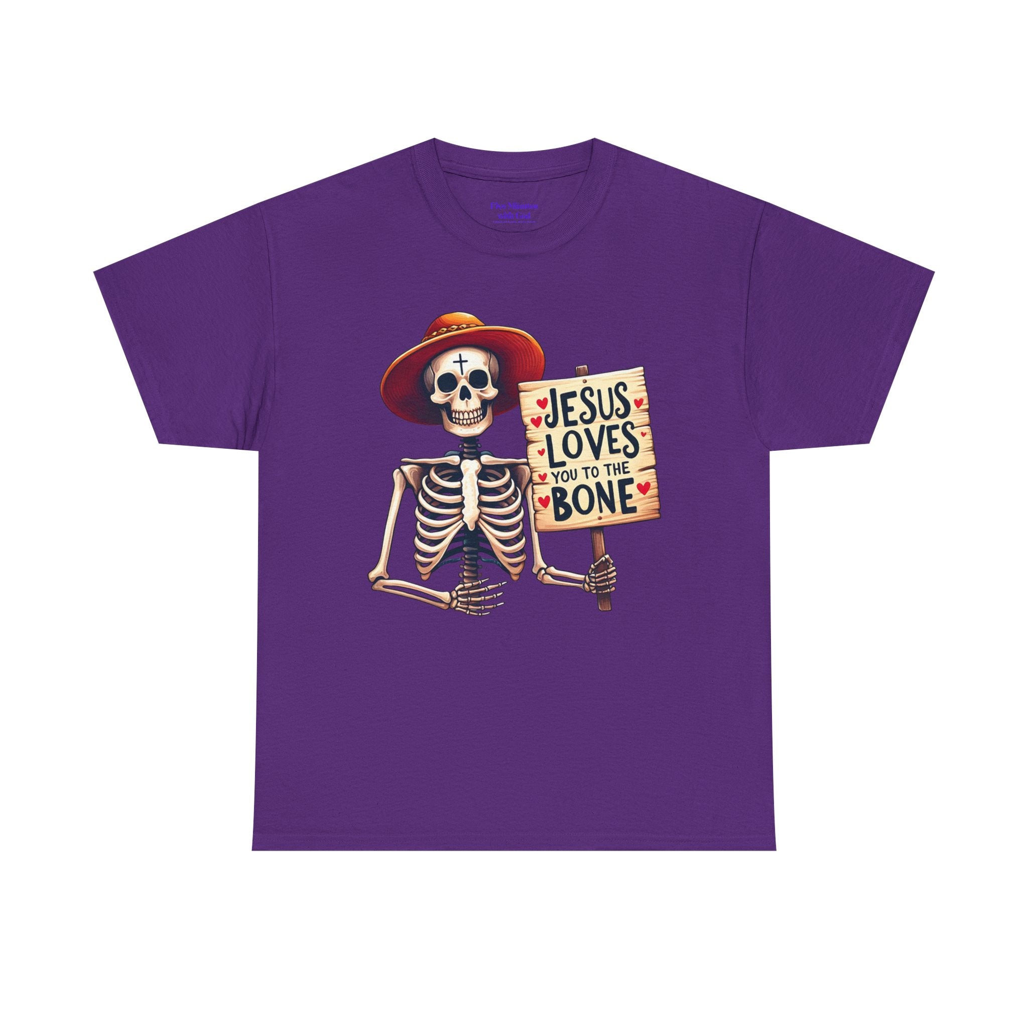 Jesus Loves You to the Bone Tee | Fun Skeleton Shirt, Unisex T-Shirt, Halloween Gift, Faith Apparel, Casual Wear, Holiday Shirt