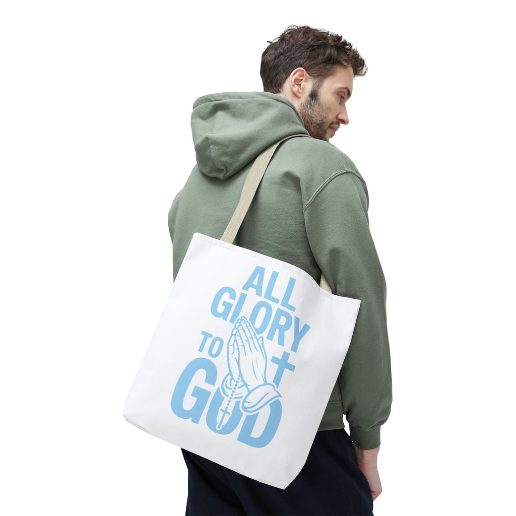 Faith-Inspired Tote Bag, All Glory to God, Christian Gift, Reusable Shopping Bag, Inspirational Tote, Church Event Carryall