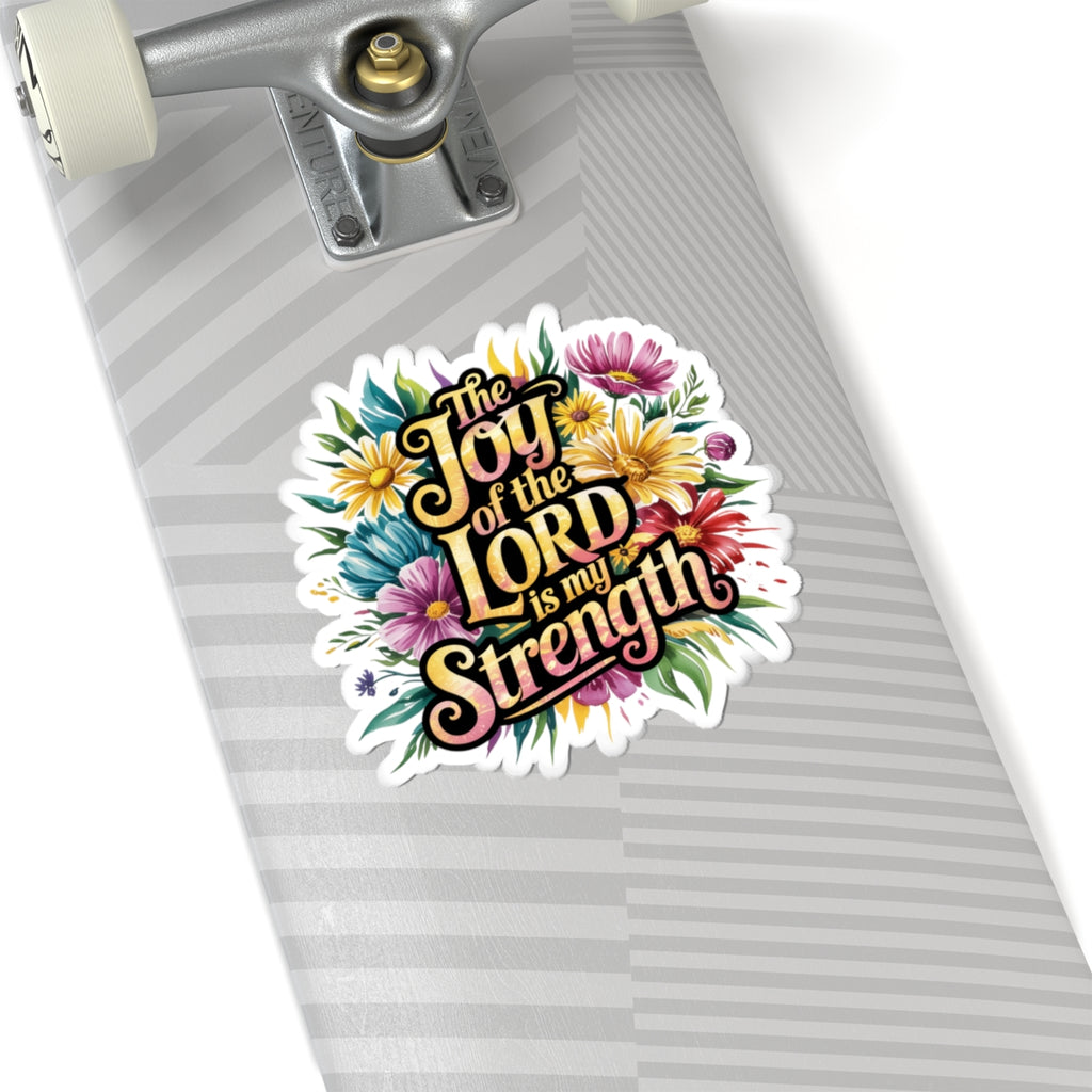 Joyful Floral Kiss-Cut Stickers, Inspirational Stickers, Christian Stickers, Faith-Based Decor, Flower Art Reminders
